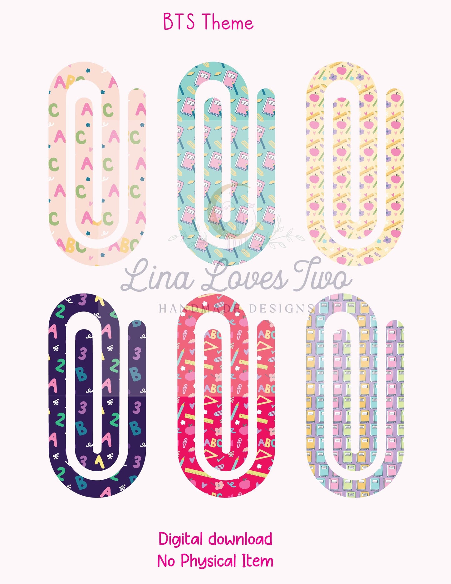 Back to School Paperclip PNG: Sublimation Clipart (Digital Download)