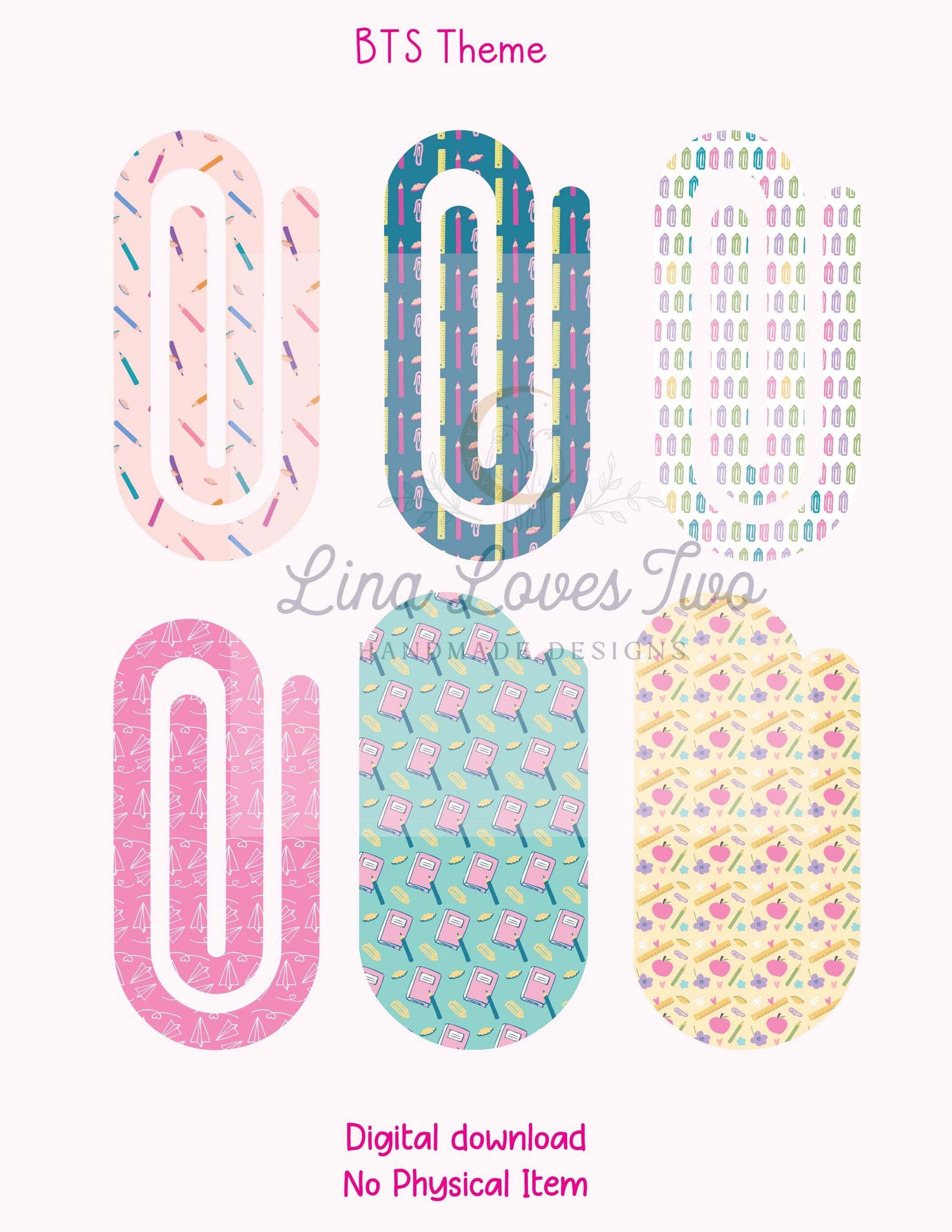 Back to School Paperclip PNG: Sublimation Clipart (Digital Download)