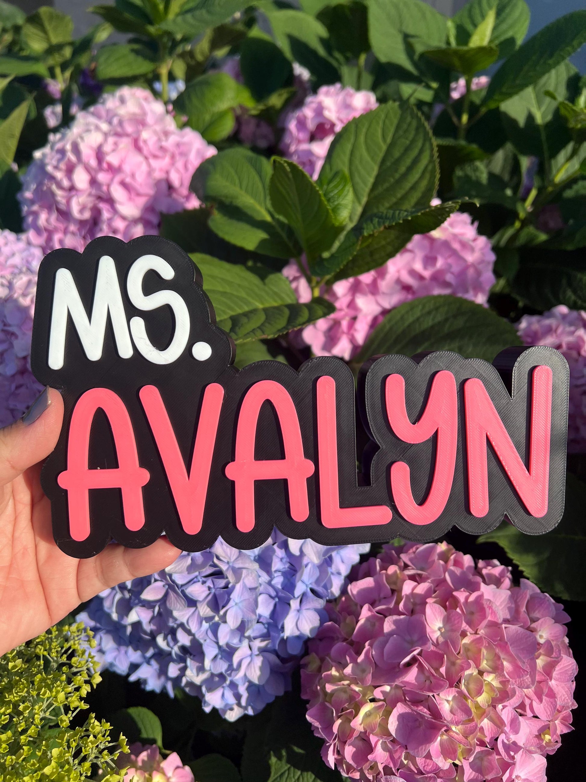 Personalized 3D Teacher Desk Name Sign: Custom Classroom Decor