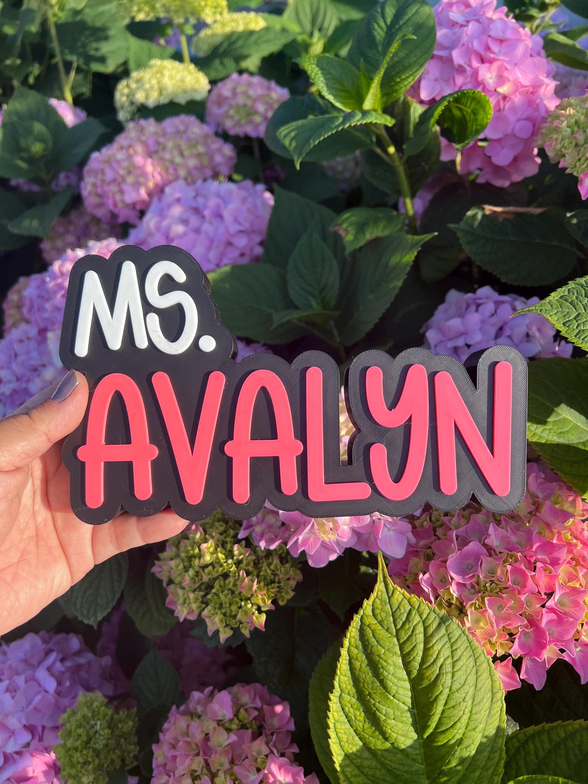 Personalized 3D Teacher Desk Name Sign: Custom Classroom Decor
