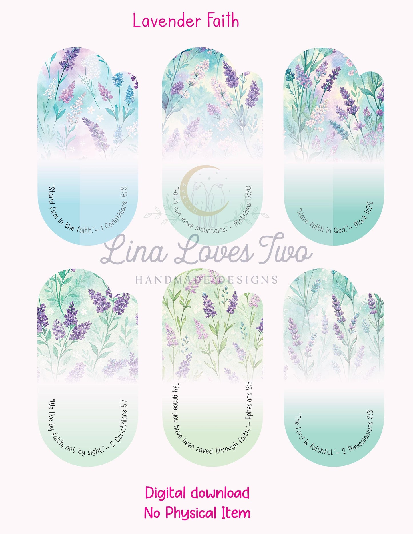 Lavender Faith Scripture Jumbo Paperclip PNG: Christian Clipart (Digital Download)
