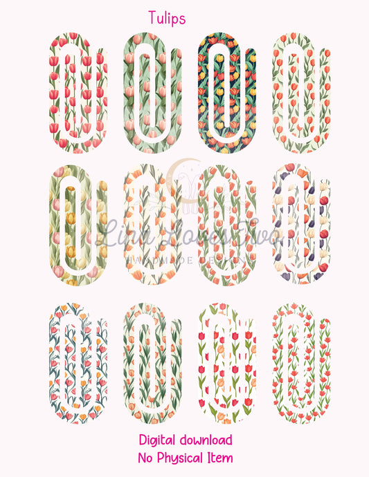 Tulip Jumbo Paperclip PNG: Spring Floral Clipart (Digital Download)