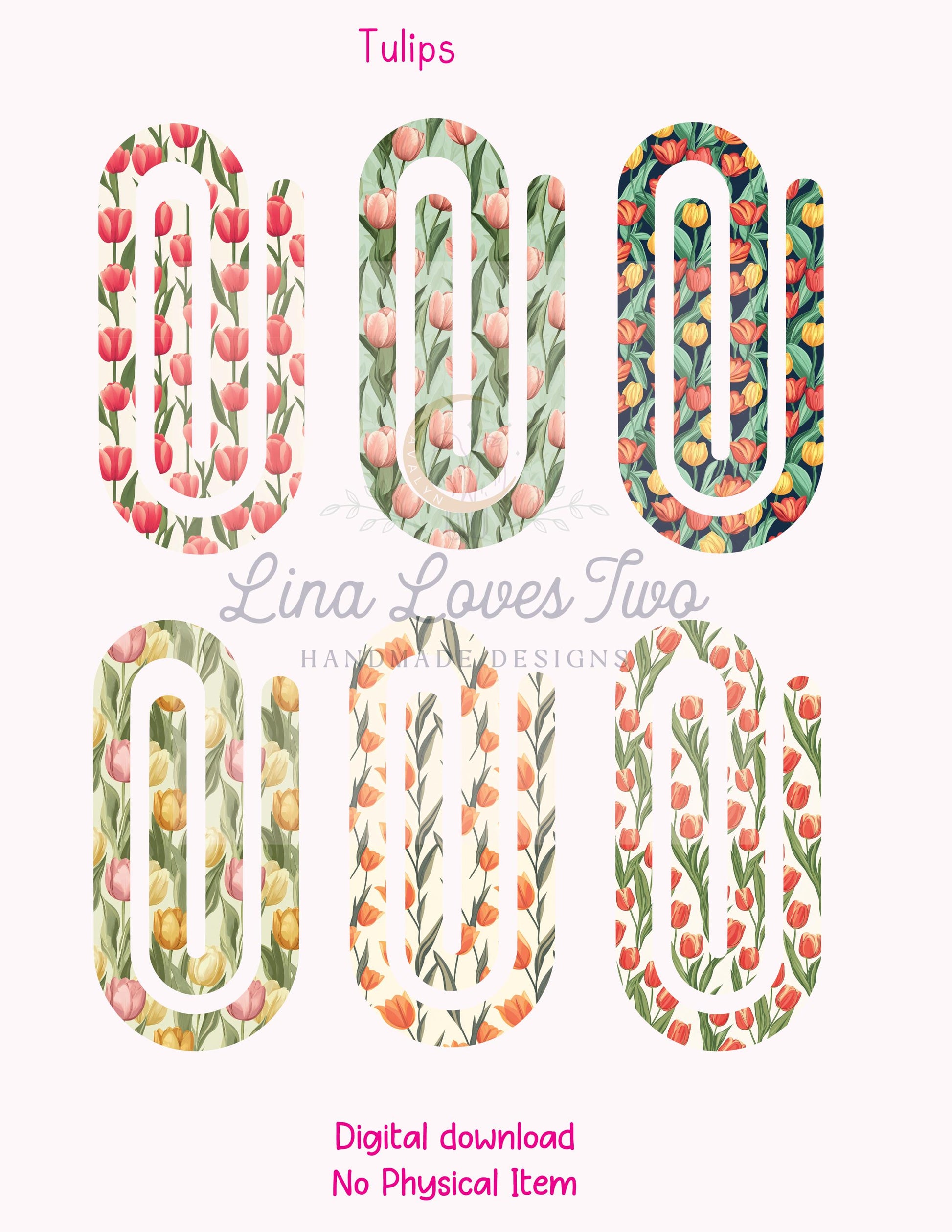 Tulip Jumbo Paperclip PNG: Spring Floral Clipart (Digital Download)