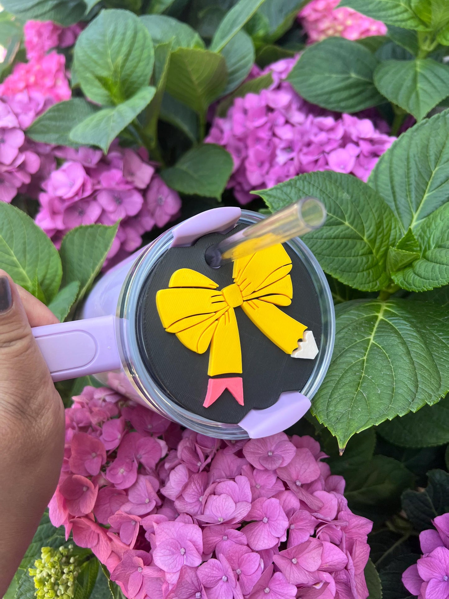 3D Printed Coquette Pencil Bow Straw Topper | Fits 40 oz or 30 oz Stanley Style Tumblers | Back to School Cup | Girly Teacher Aesthetic