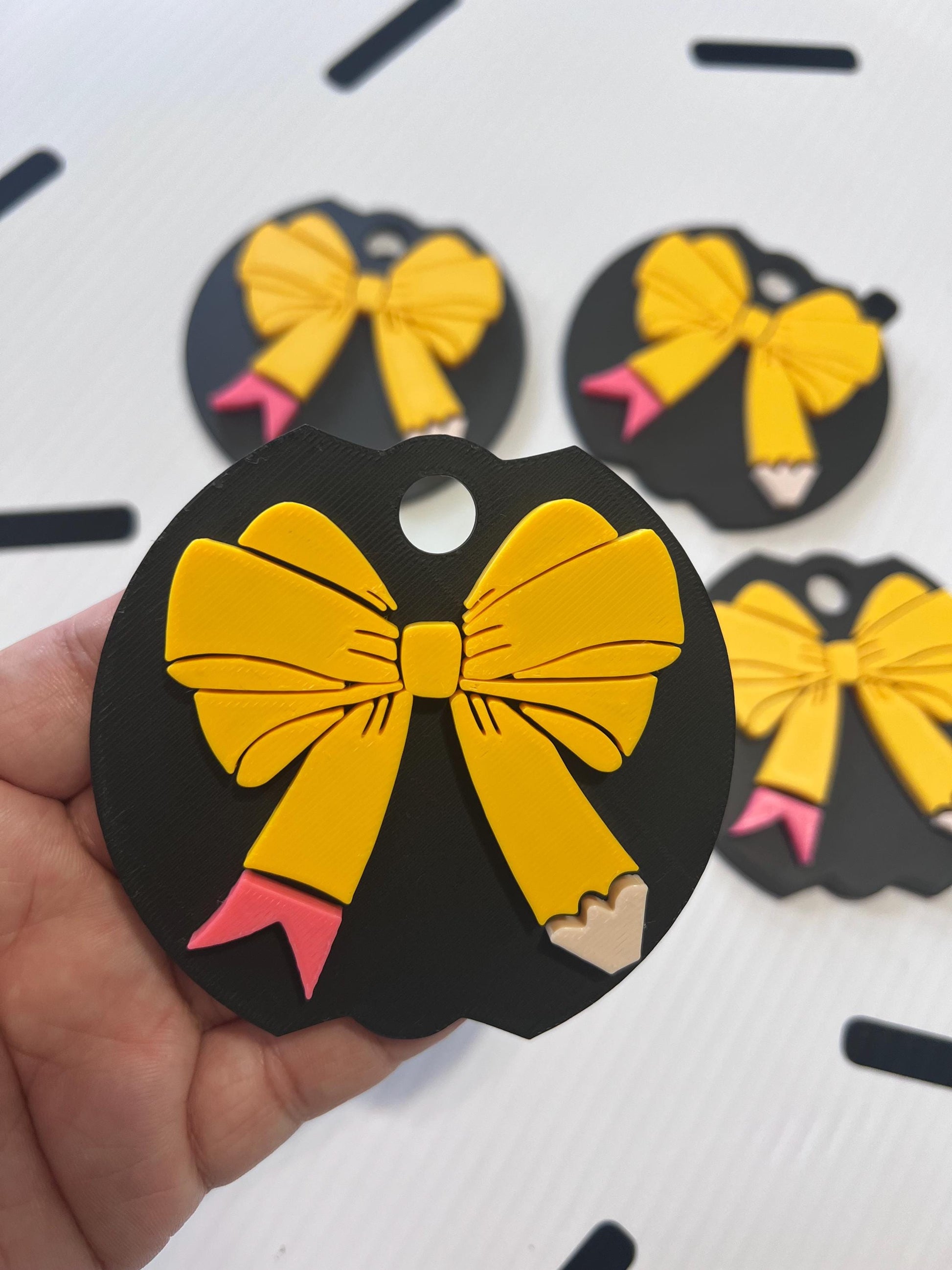 3D Printed Coquette Pencil Bow Straw Topper | Fits 40 oz or 30 oz Stanley Style Tumblers | Back to School Cup | Girly Teacher Aesthetic