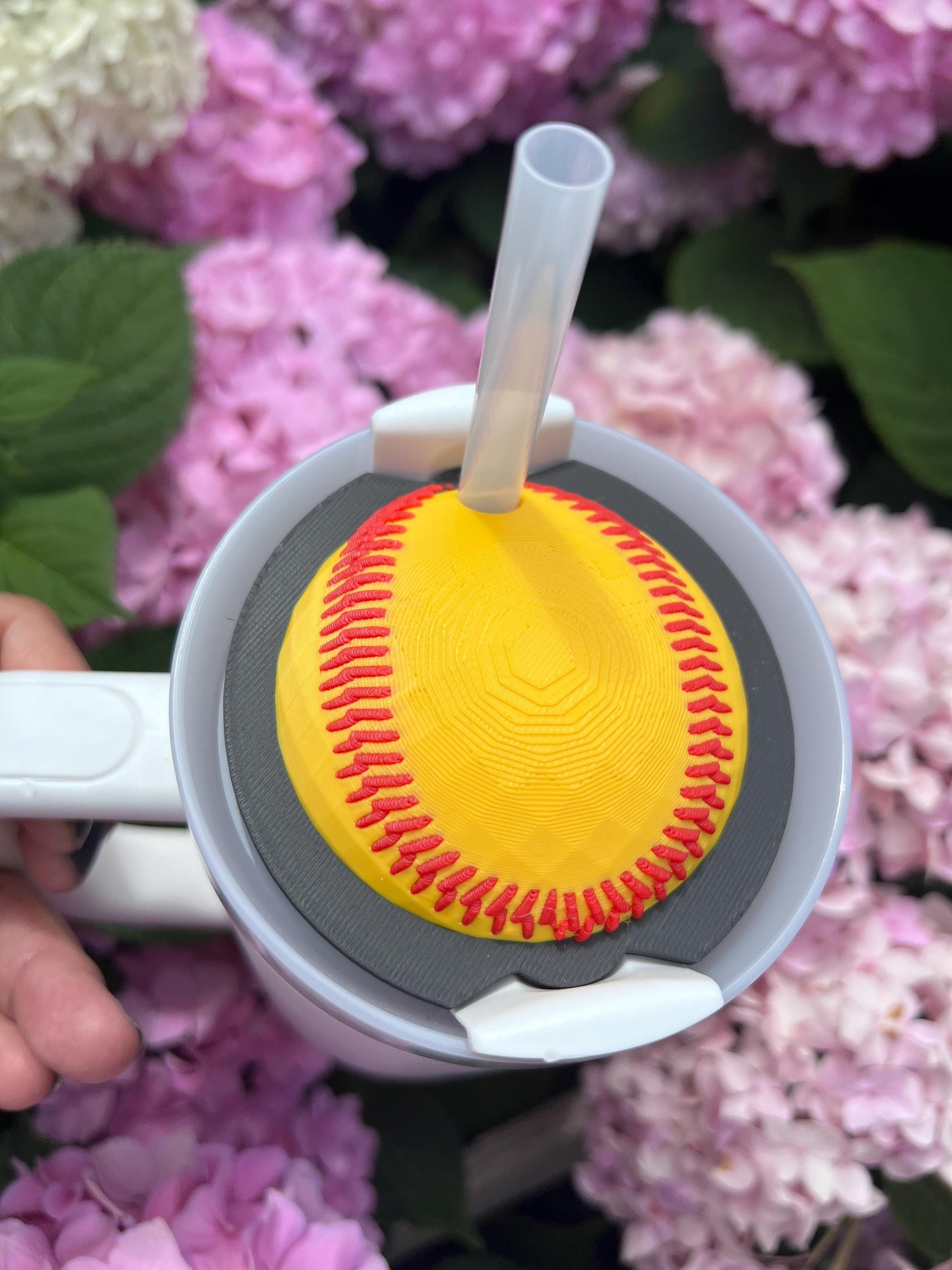 3D Printed Softball Straw Topper: Stanley Tumbler Accessory