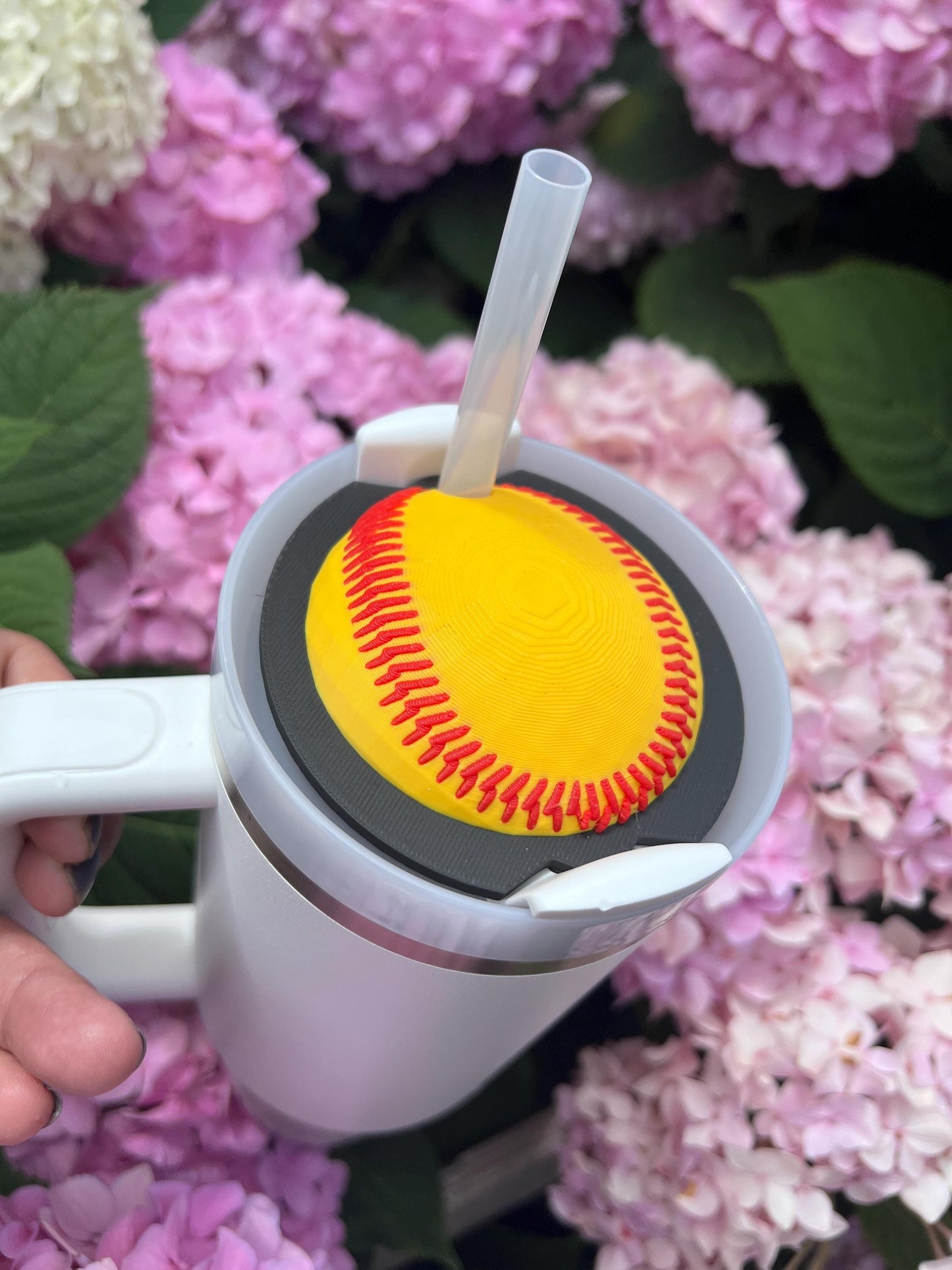 3D Printed Softball Straw Topper: Stanley Tumbler Accessory