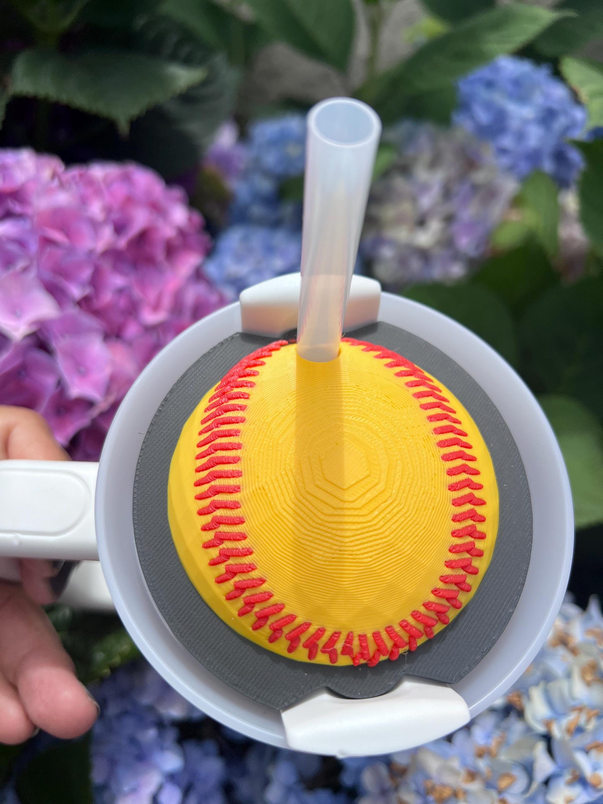 3D Printed Softball Straw Topper: Stanley Tumbler Accessory