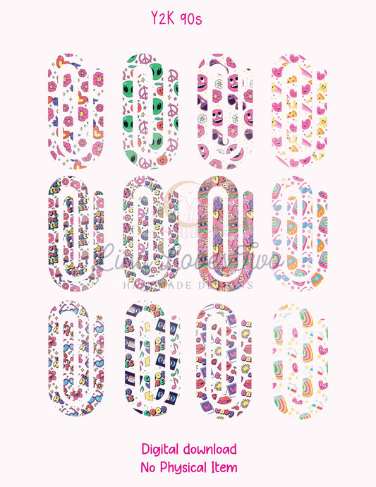 Y2K 90s Aesthetic PNG Jumbo Paperclips – Digital Download for Sublimation