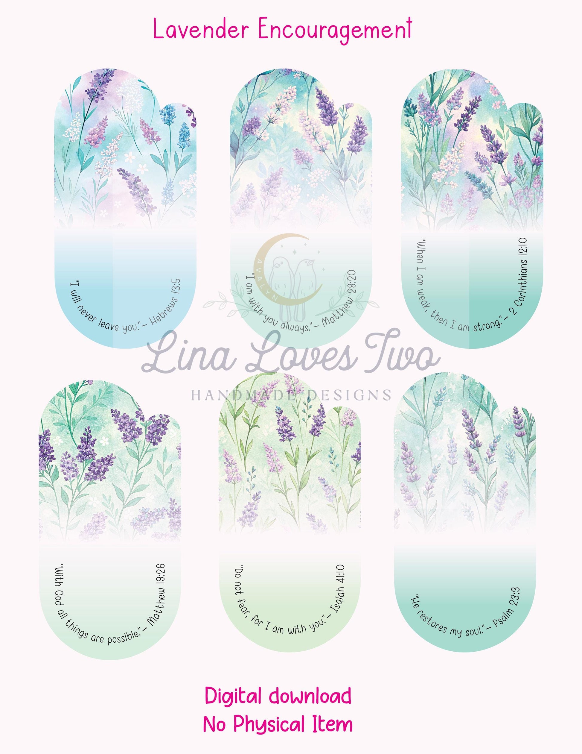 Lavender Scripture Jumbo Paperclip PNG: Christian Sublimation Clipart (Digital Download)