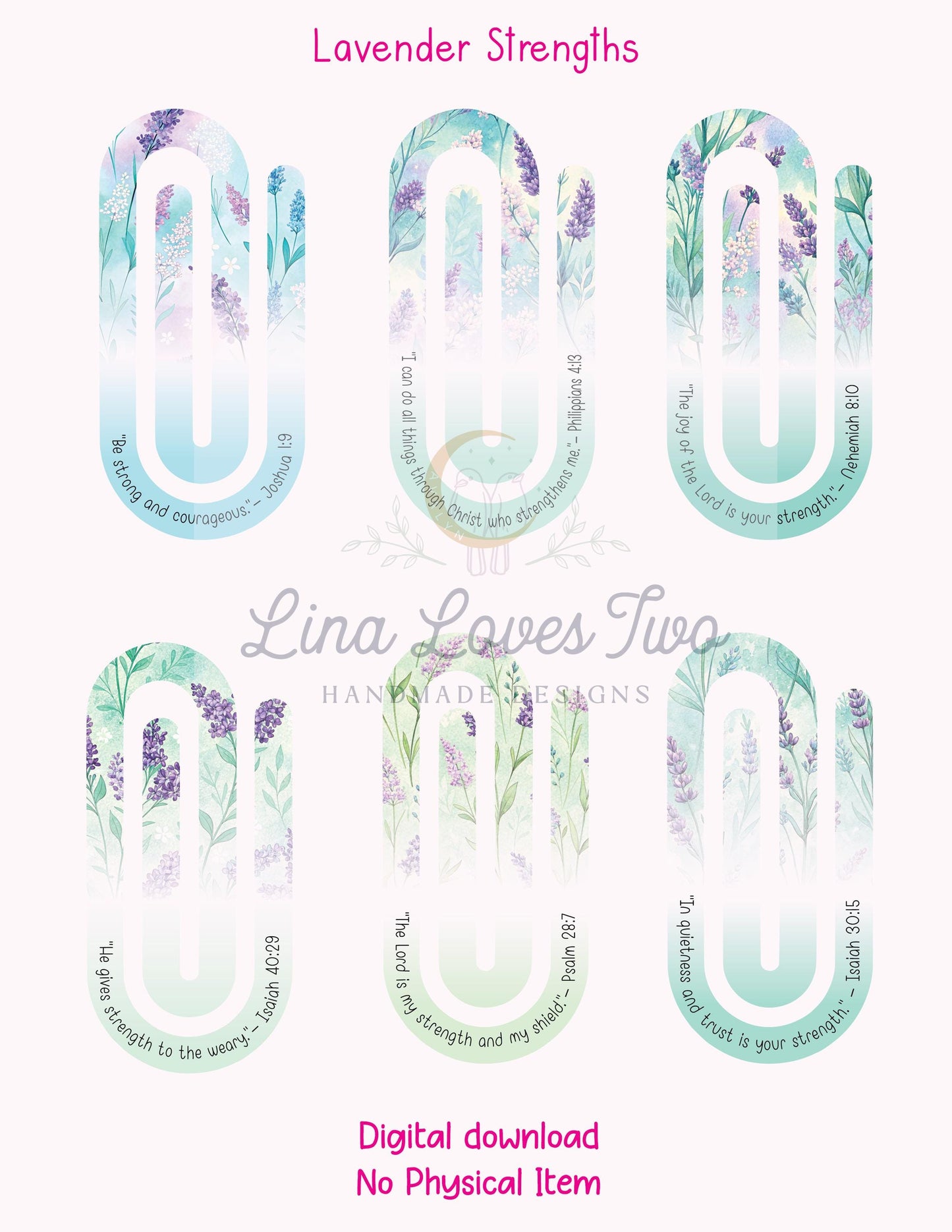 Lavender Scripture Jumbo Paperclip PNG: Christian Sublimation Clipart (Digital Download)