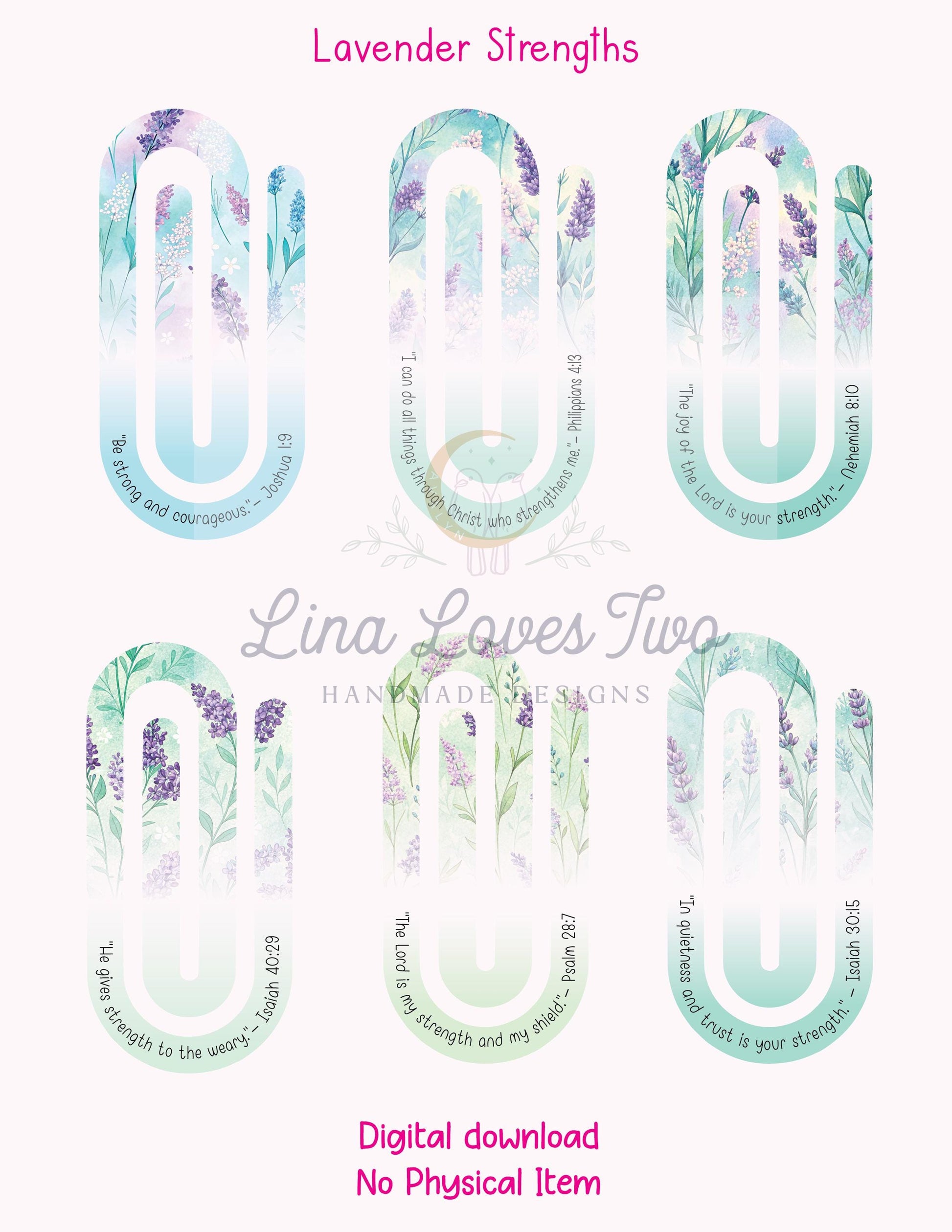 Lavender Scripture Jumbo Paperclip PNG: Christian Sublimation Clipart (Digital Download)