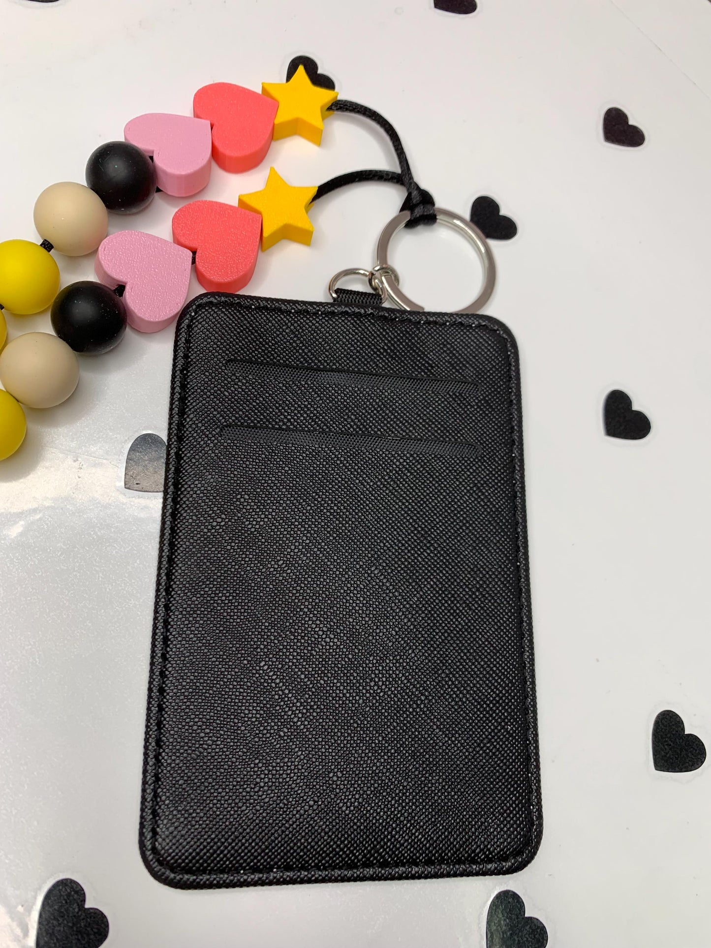 Coquette Pencil Bow ID Badge Holder: Friendship Bracelet Lanyard