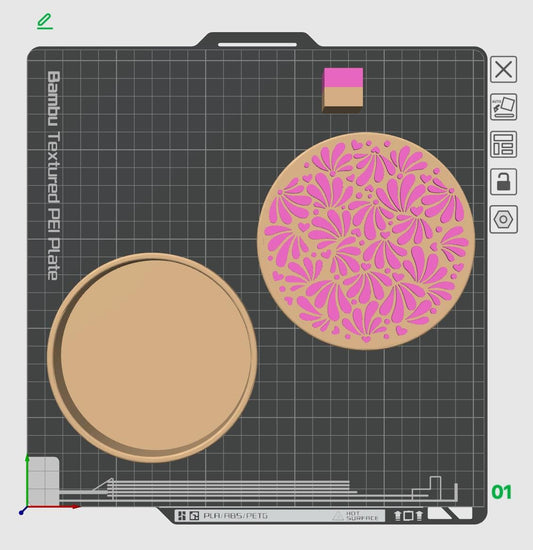 Talavera Desk Accessory 3D Print Files: Round Lid Container (STL/3MF)