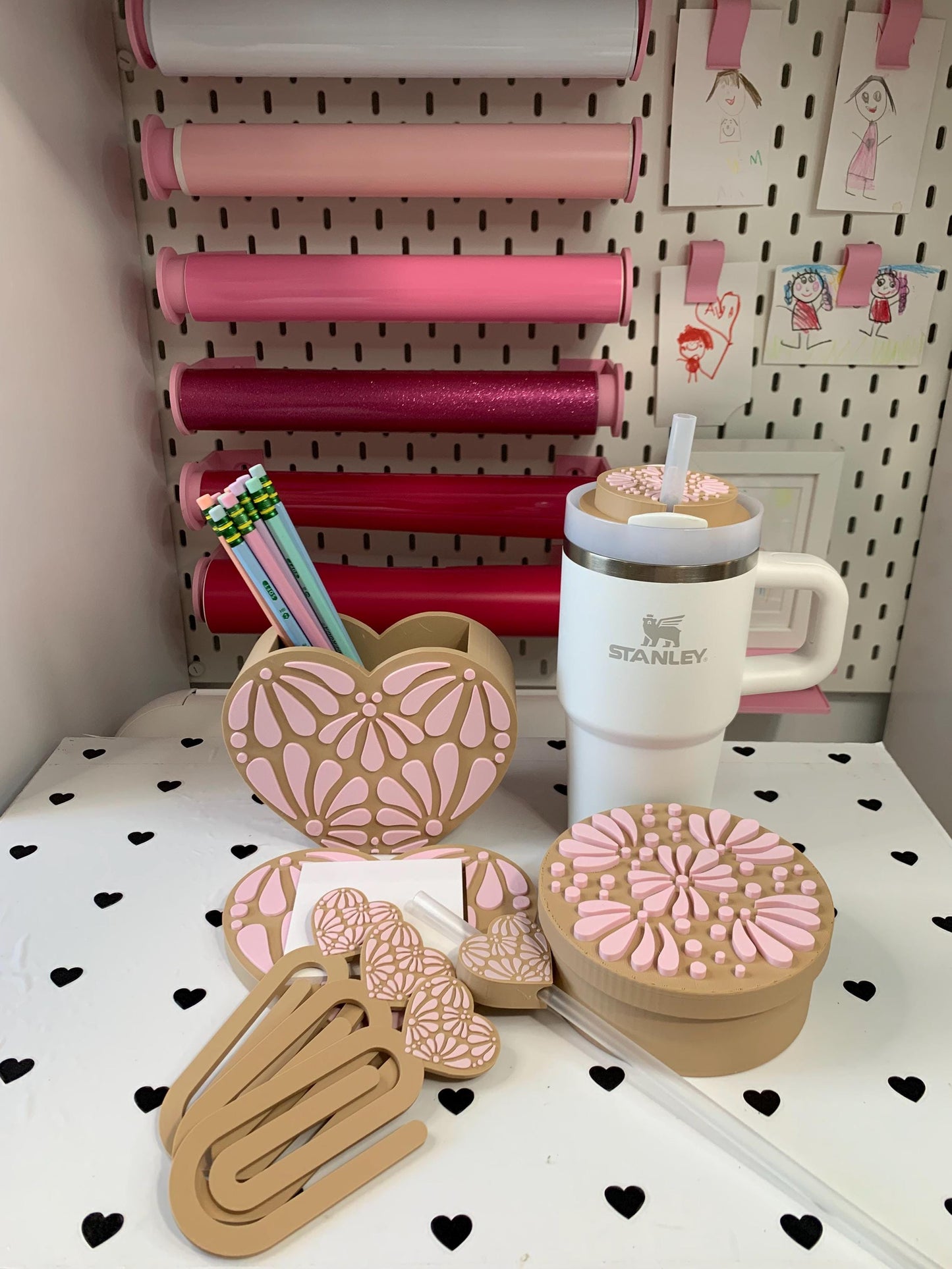 Talavera Desk Accessory STL Files: Pen Holder, Stanley Toppers (Digital Files)