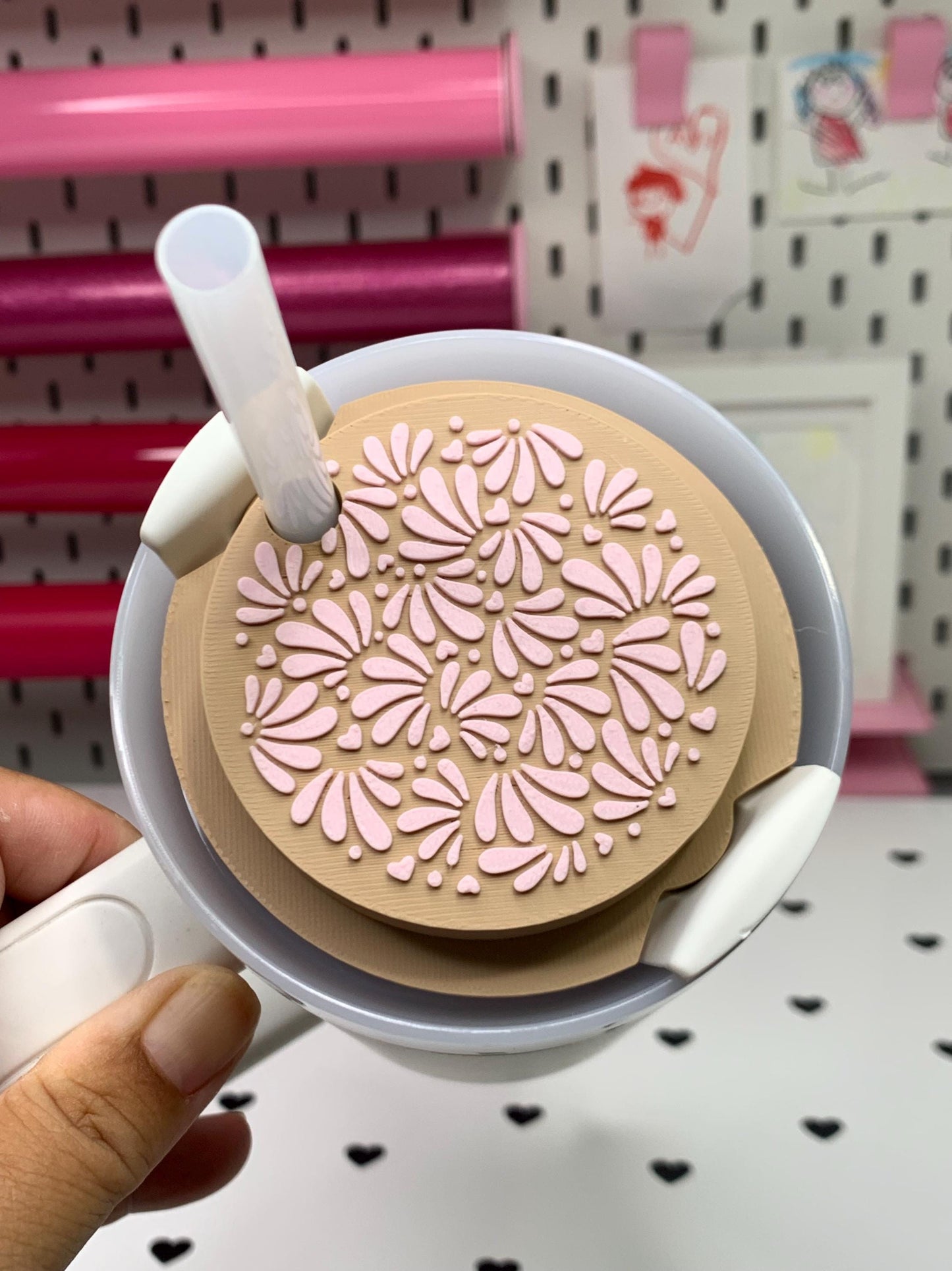 3D Printed Talavera Stanley Topper: Colorful Cup Accessory