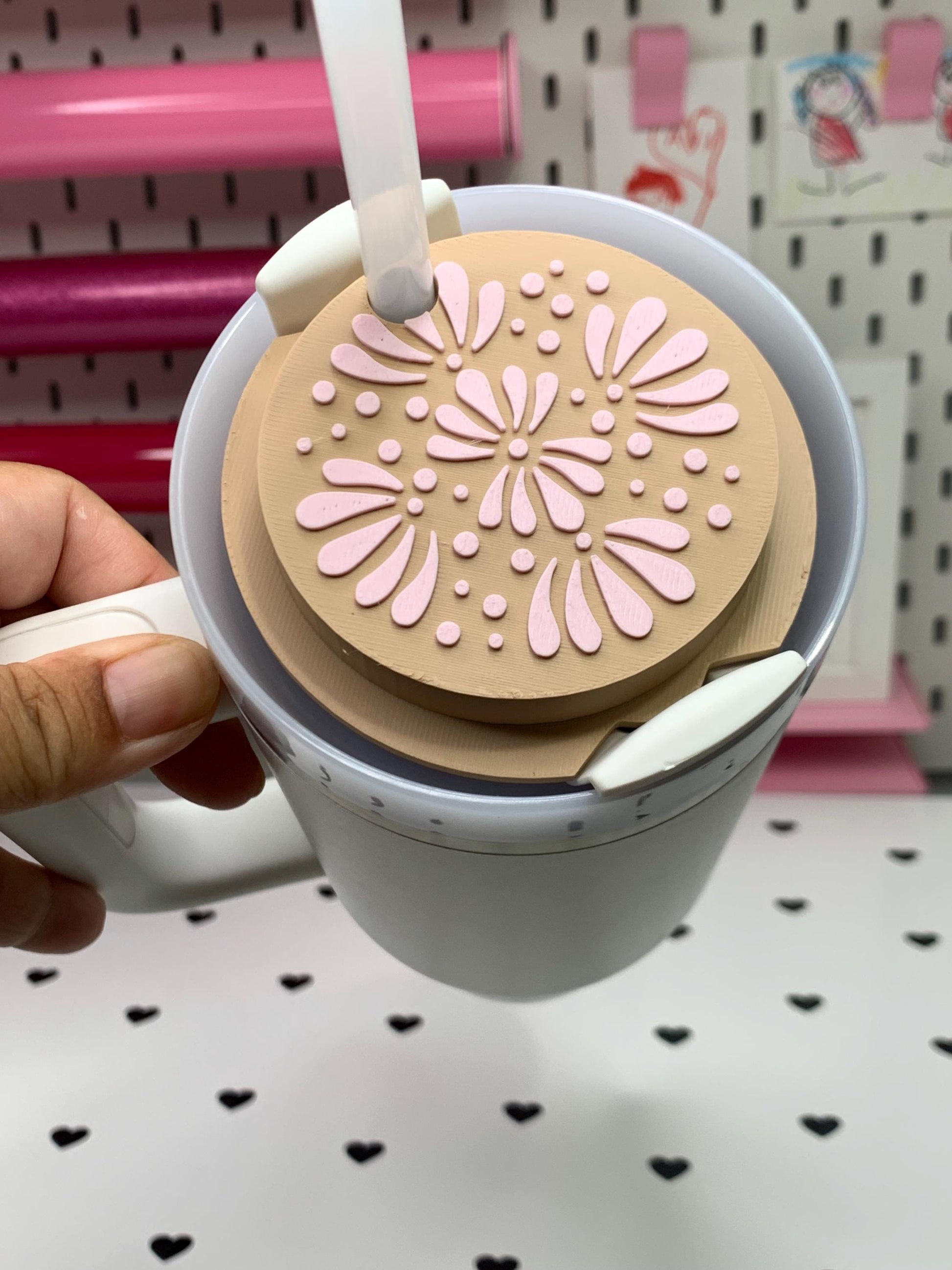 3D Printed Talavera Stanley Topper: Colorful Tumbler Decor