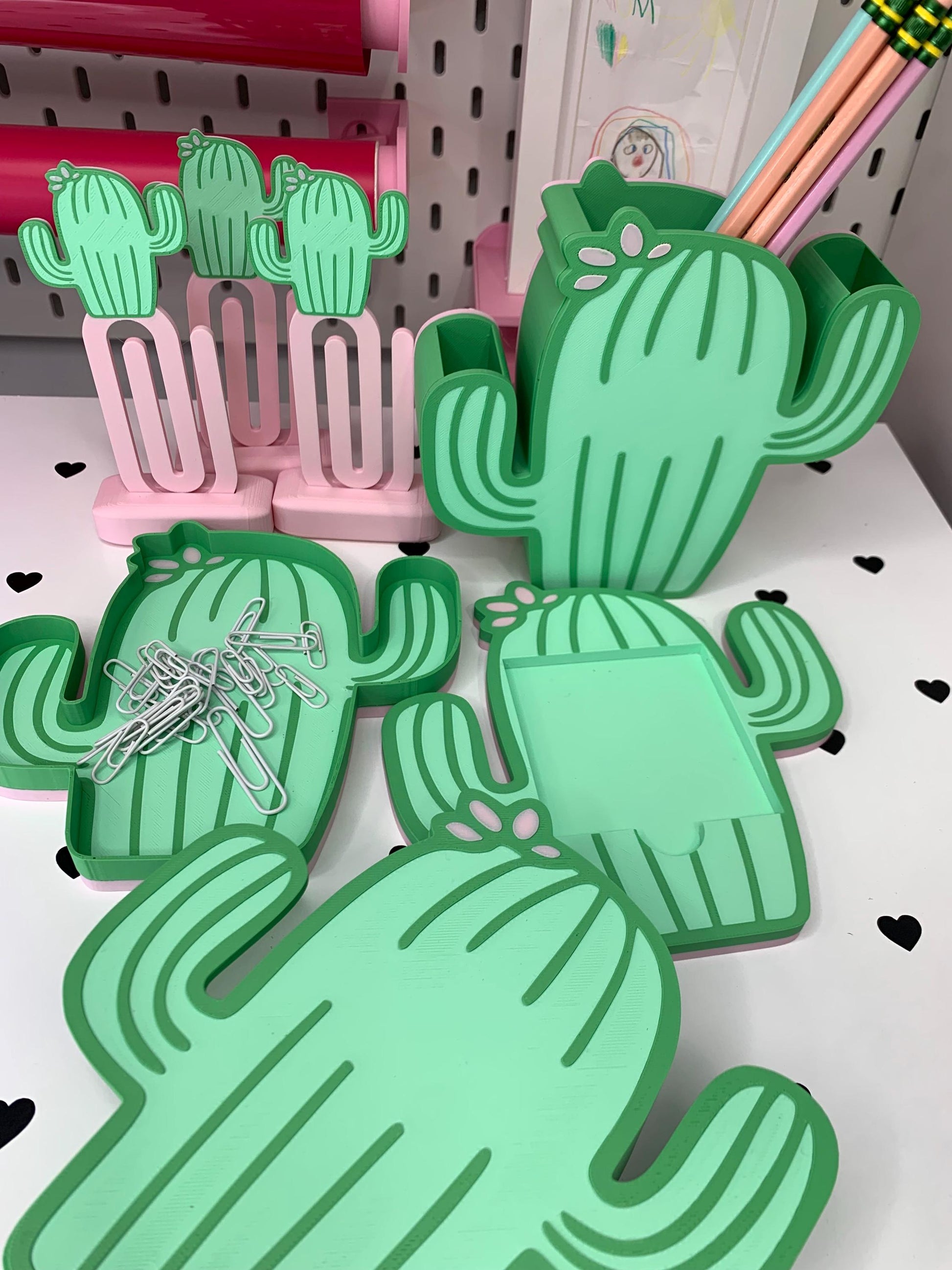 Cactus Desk Organizer Set: 3D Print Files (Digital Download)