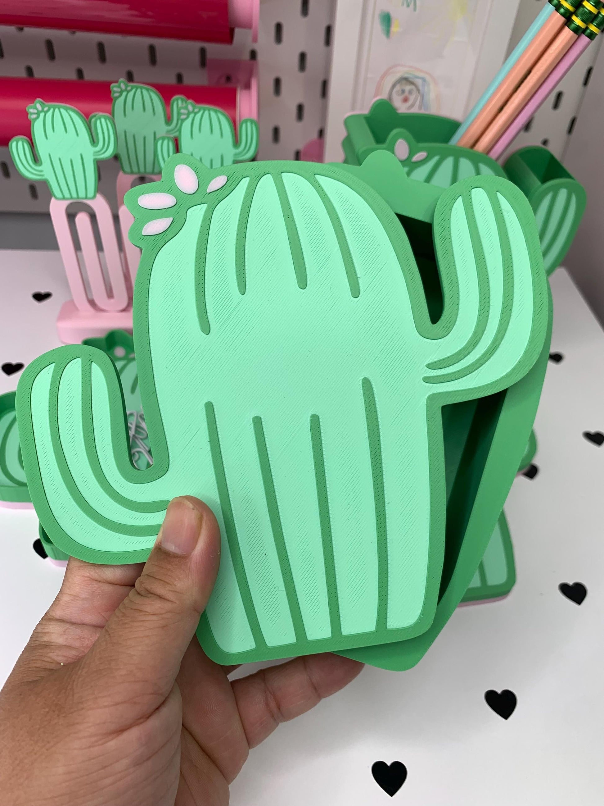 Cactus Desk Organizer Set: 3D Print Files (Digital Download)