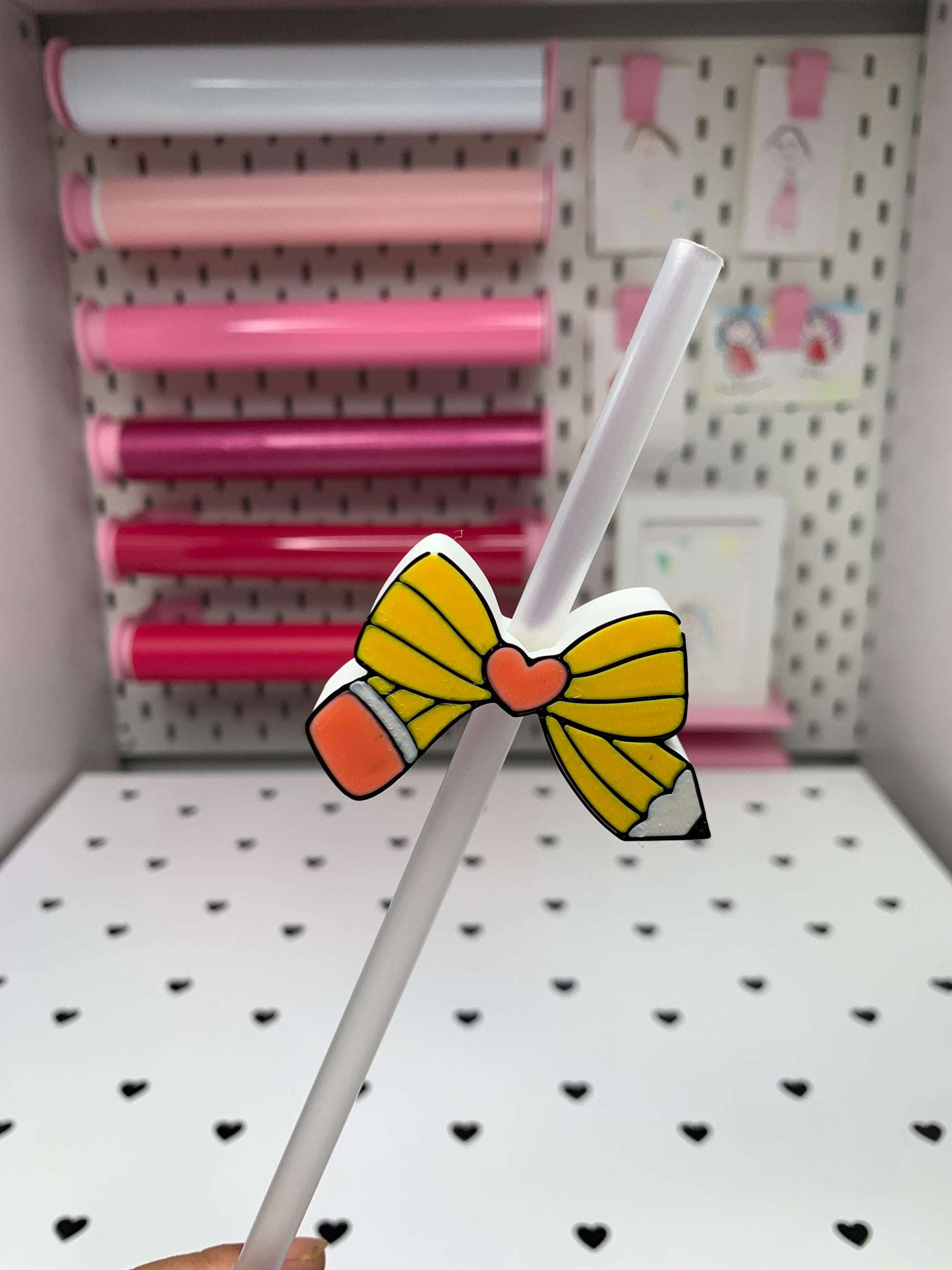 Pencil Bow Composition Book Personalized 3D Desk Accessories BUNDLE | Name Plate | Pen Holder | Note Holder | x3 Paperclips and Straw Topper