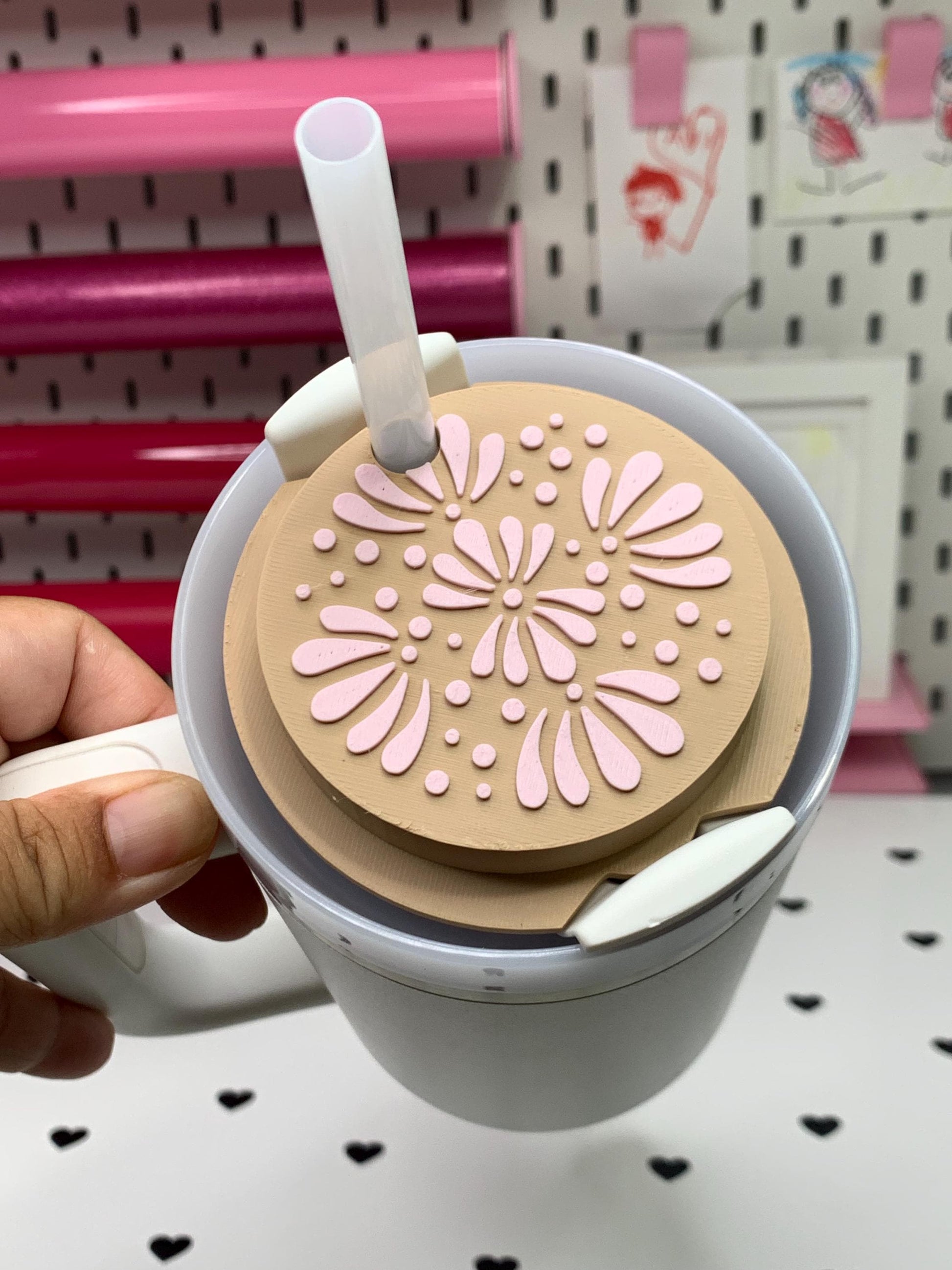 3D Printed Talavera Stanley Topper: Colorful Tumbler Decor