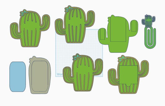 Cactus Desk Organizer Set: 3D Print Files (Digital Download)