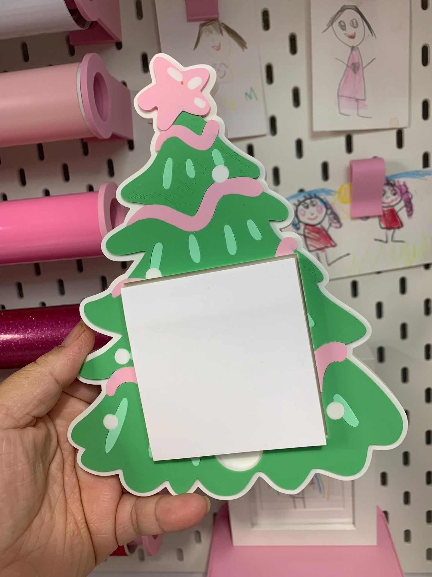 Digital STL File | 3D Christmas Tree with Star Note Holder | Digital STL & 3MF File