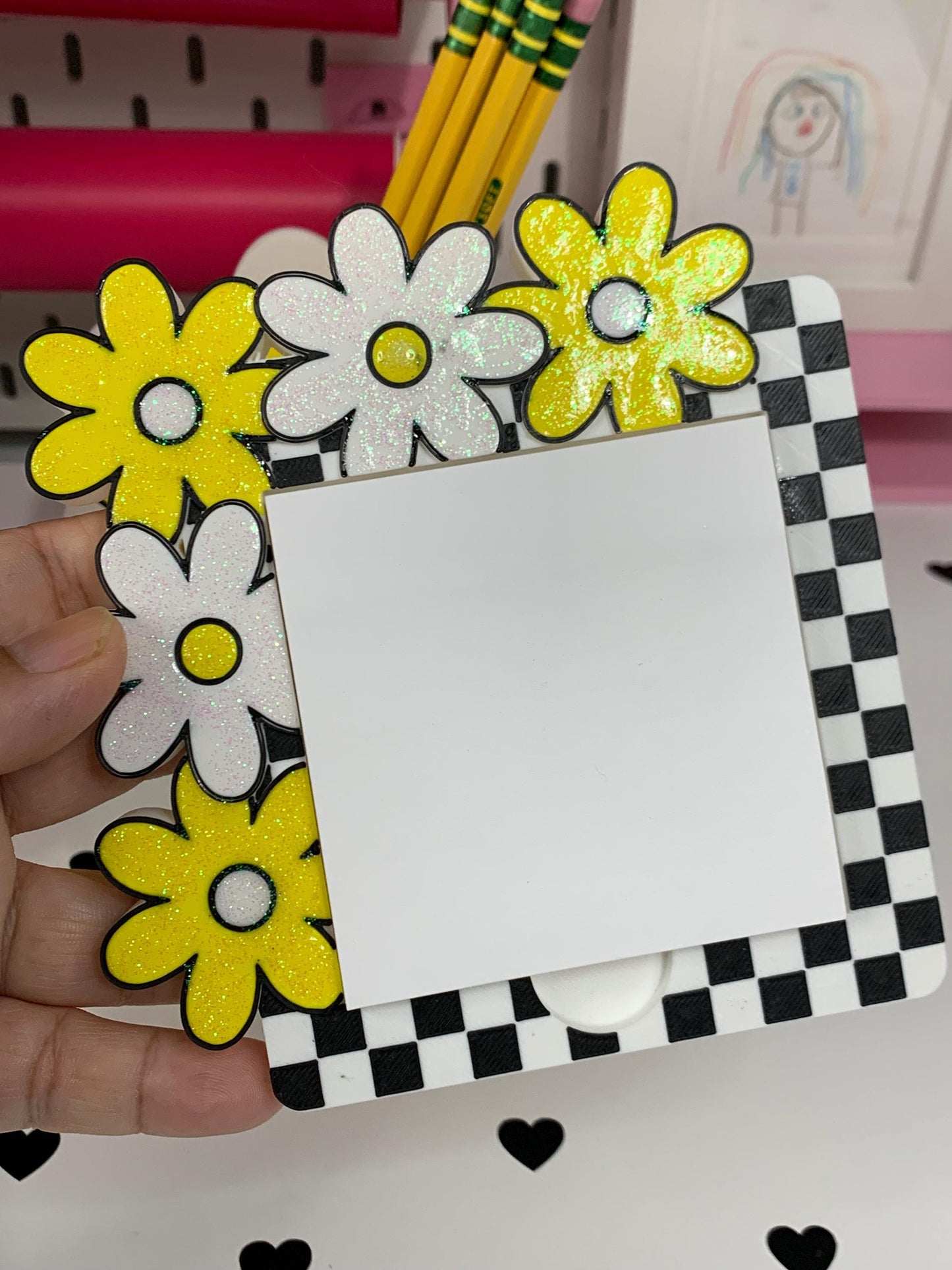 Digital STL File – Daisy Flower Note Holder | 3D Print Digital File | STL + 3MF