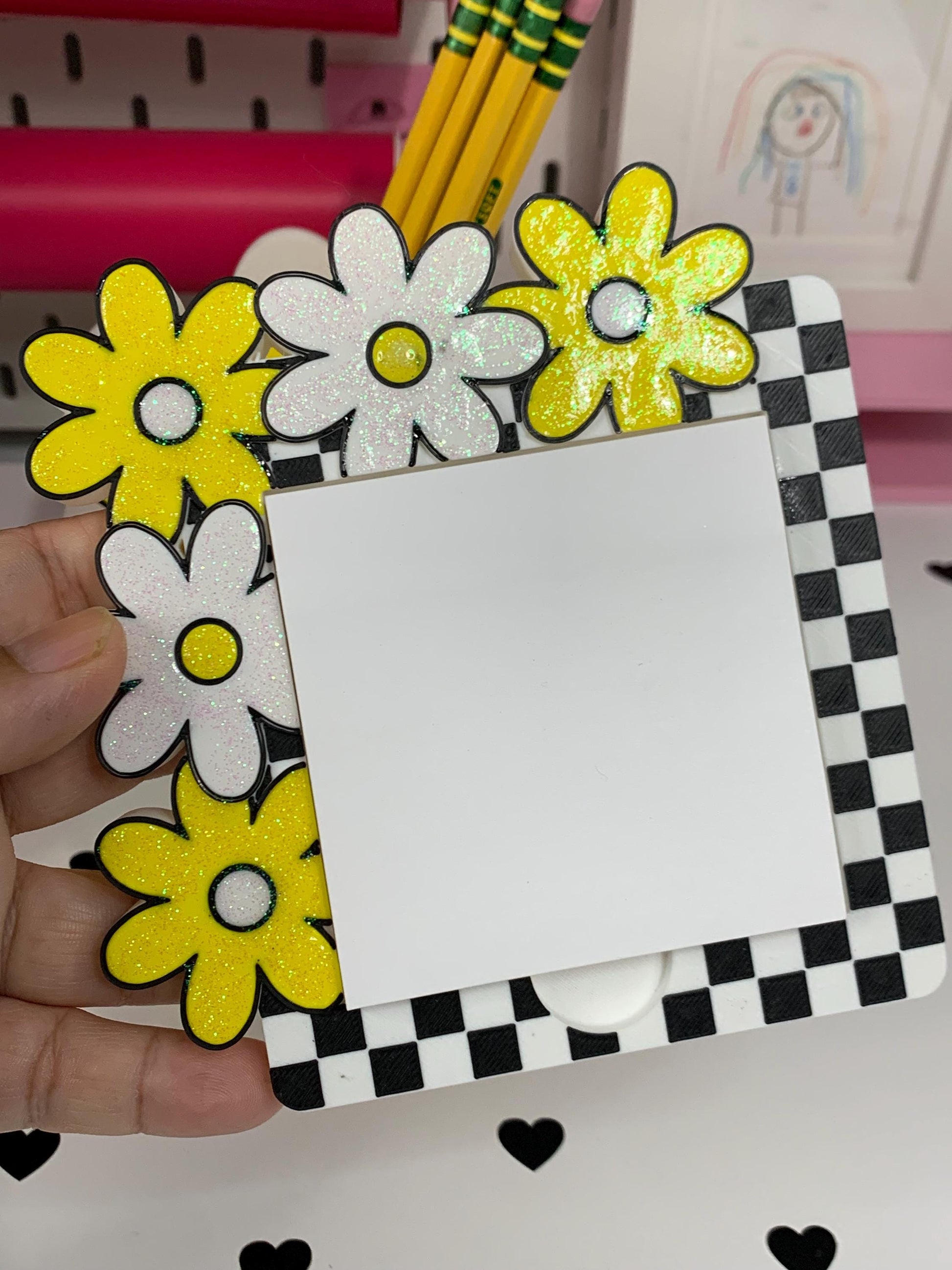 Digital STL File – Daisy Flower Note Holder | 3D Print Digital File | STL + 3MF
