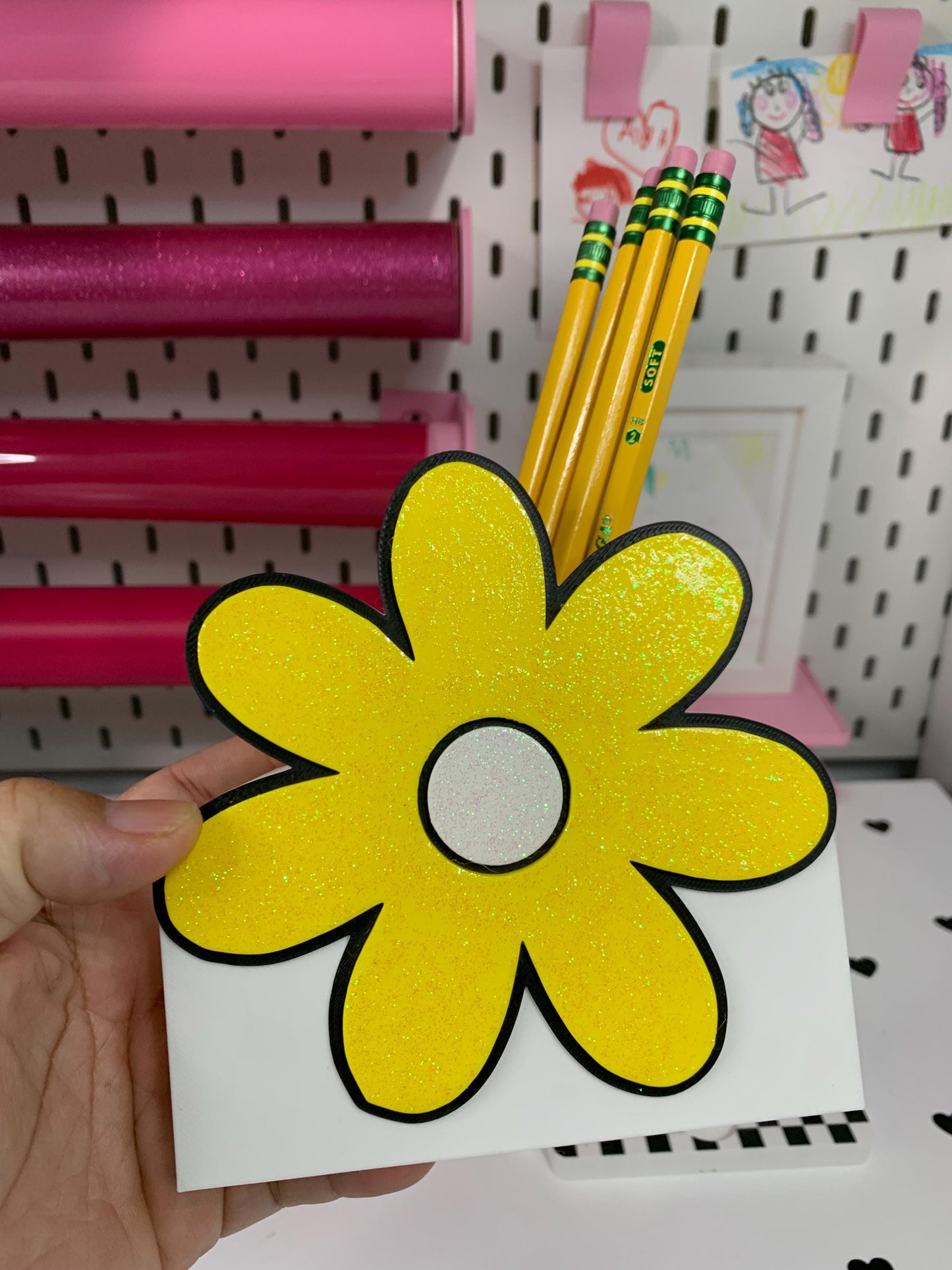 Daisy Flower Pencil Holder: 3D Print File (STL + 3MF)