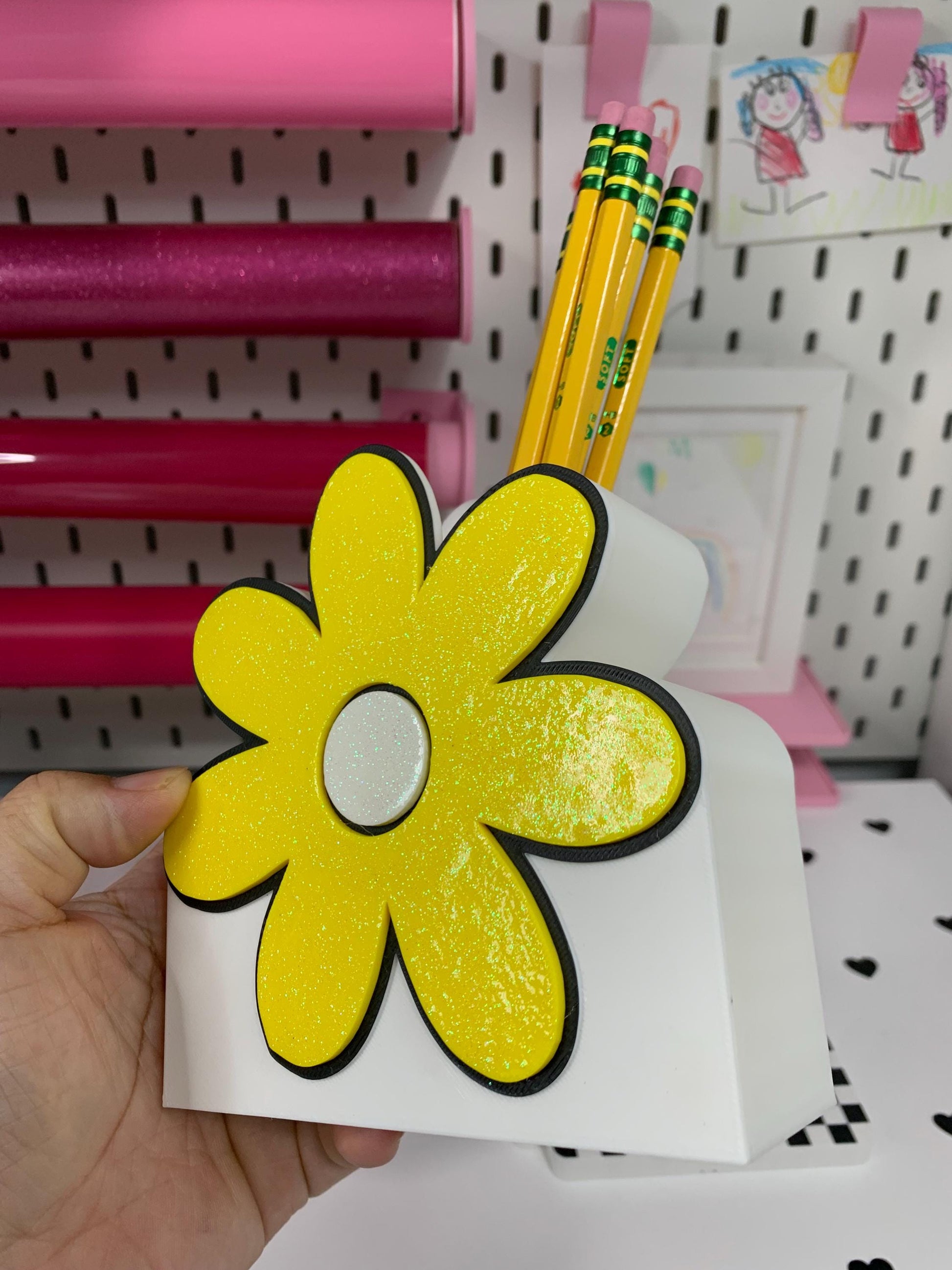 Daisy Flower Pencil Holder: 3D Print File (STL + 3MF)
