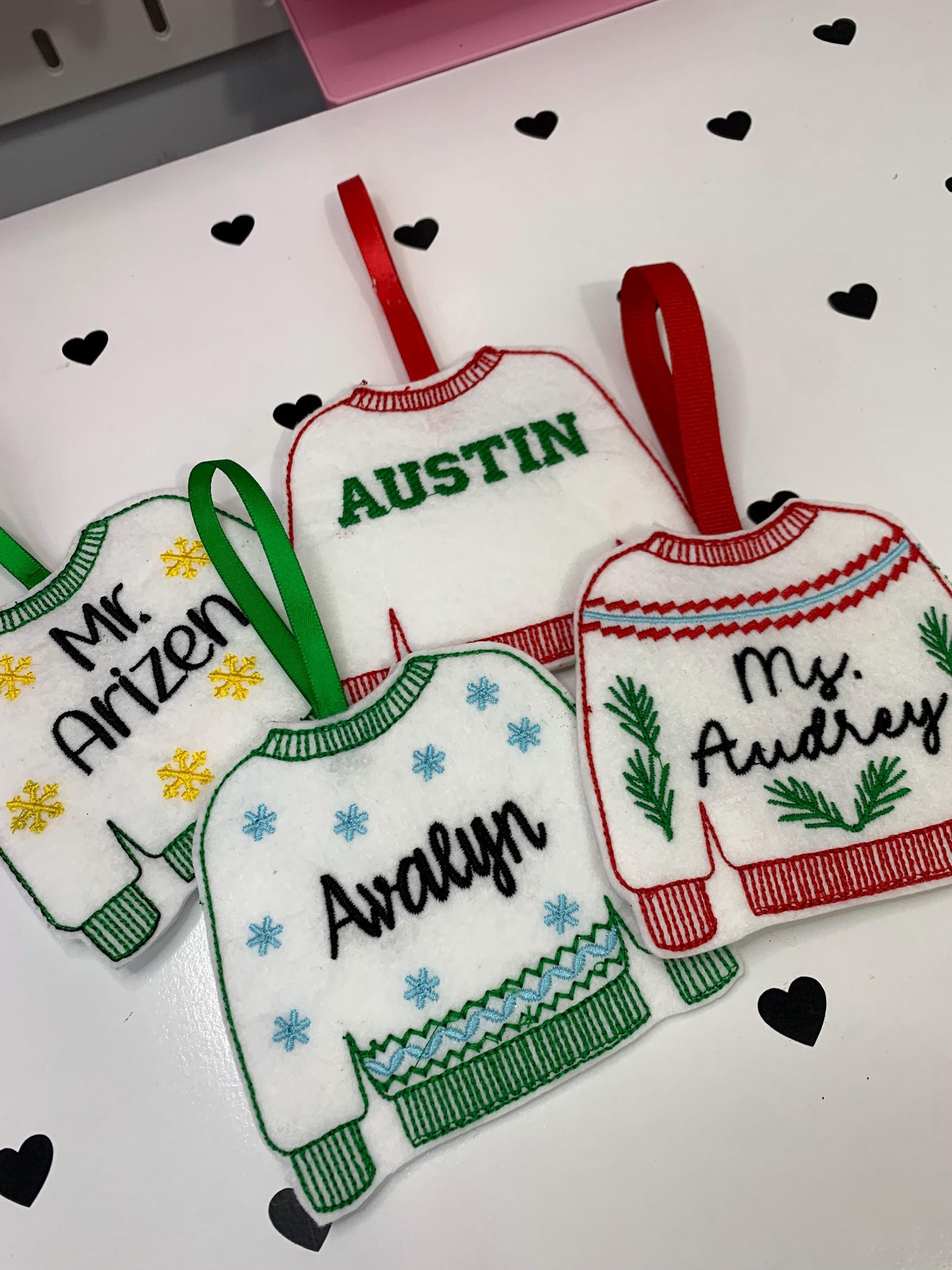 Personalized Holiday Sweater Ornament with Back Gift Holder | Custom Name | Gift Tag Ornament