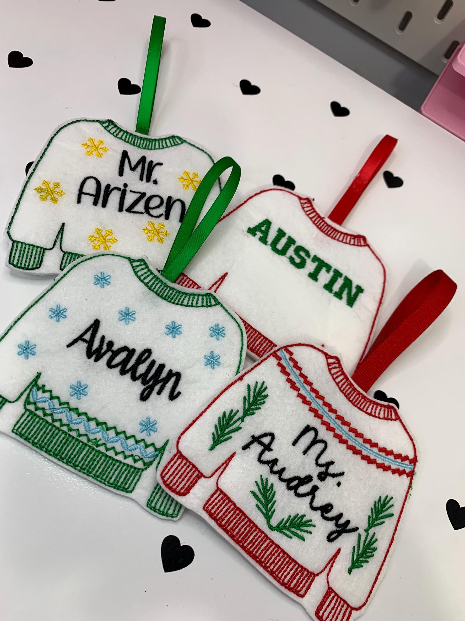 Personalized Holiday Sweater Ornament with Back Gift Holder | Custom Name | Gift Tag Ornament