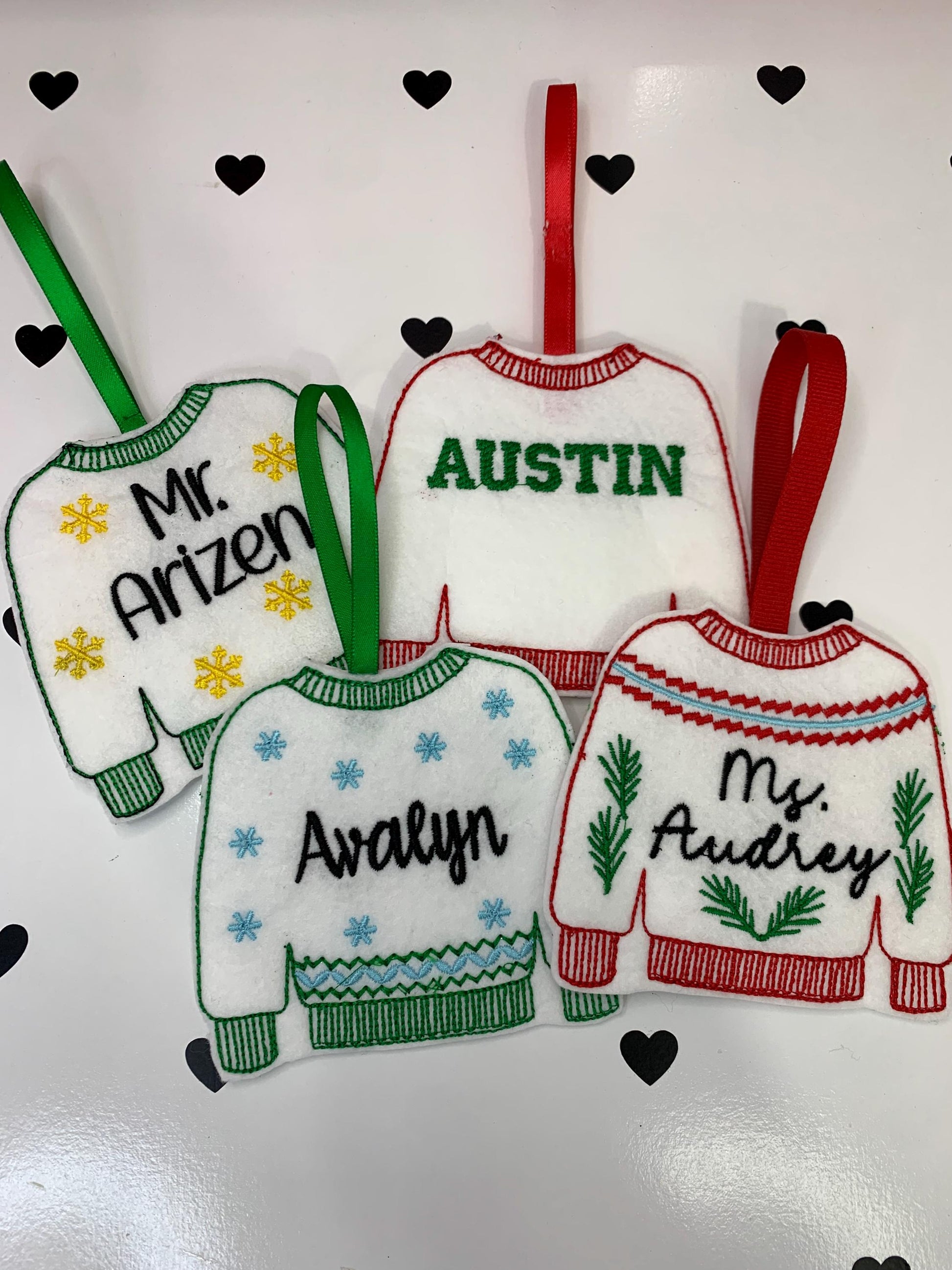 Personalized Holiday Sweater Ornament with Back Gift Holder | Custom Name | Gift Tag Ornament