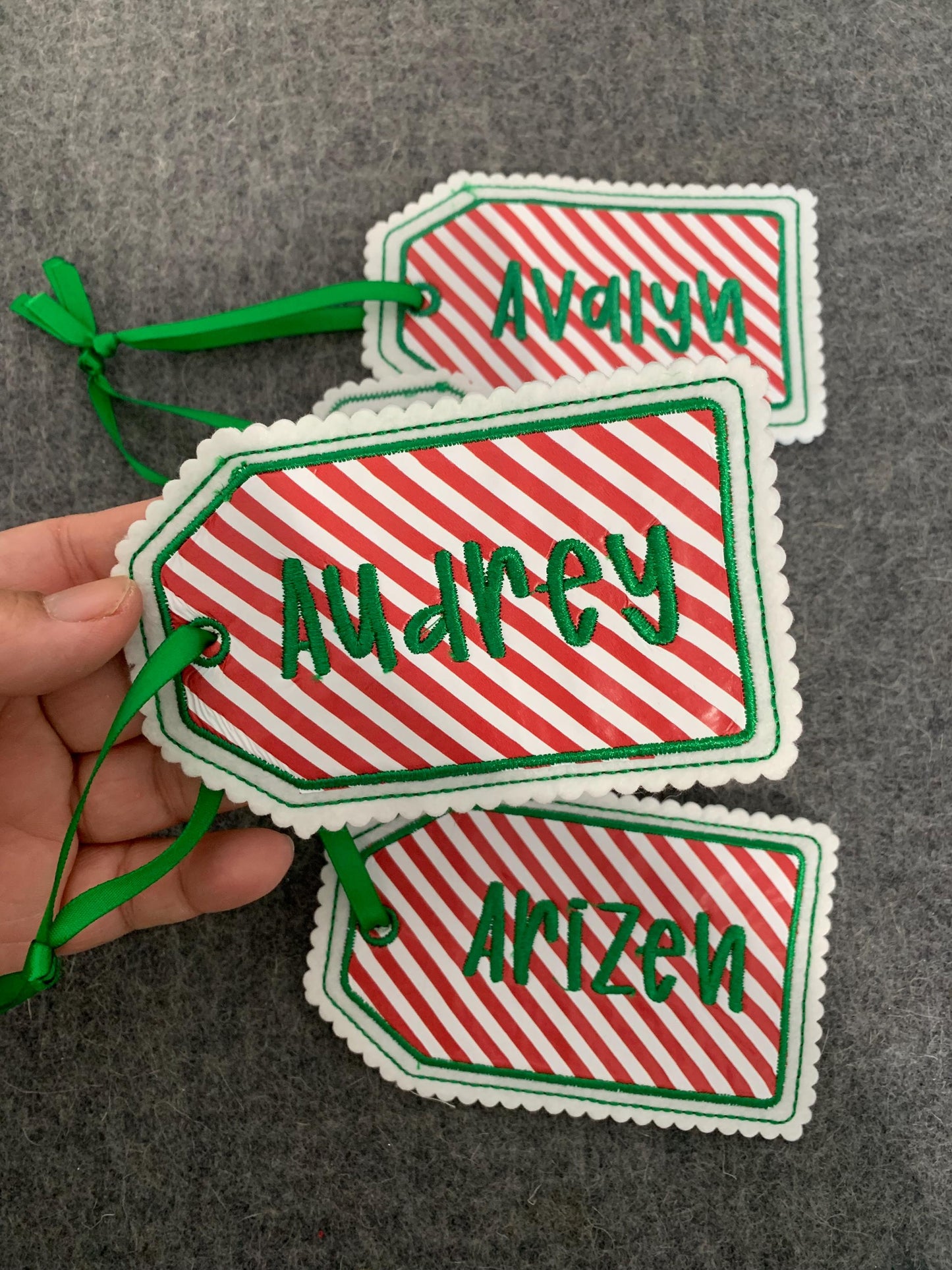 Personalized Embroidered Christmas Gift Tags – Felt Name Tag – Personalized Gift Tags Holiday Decor