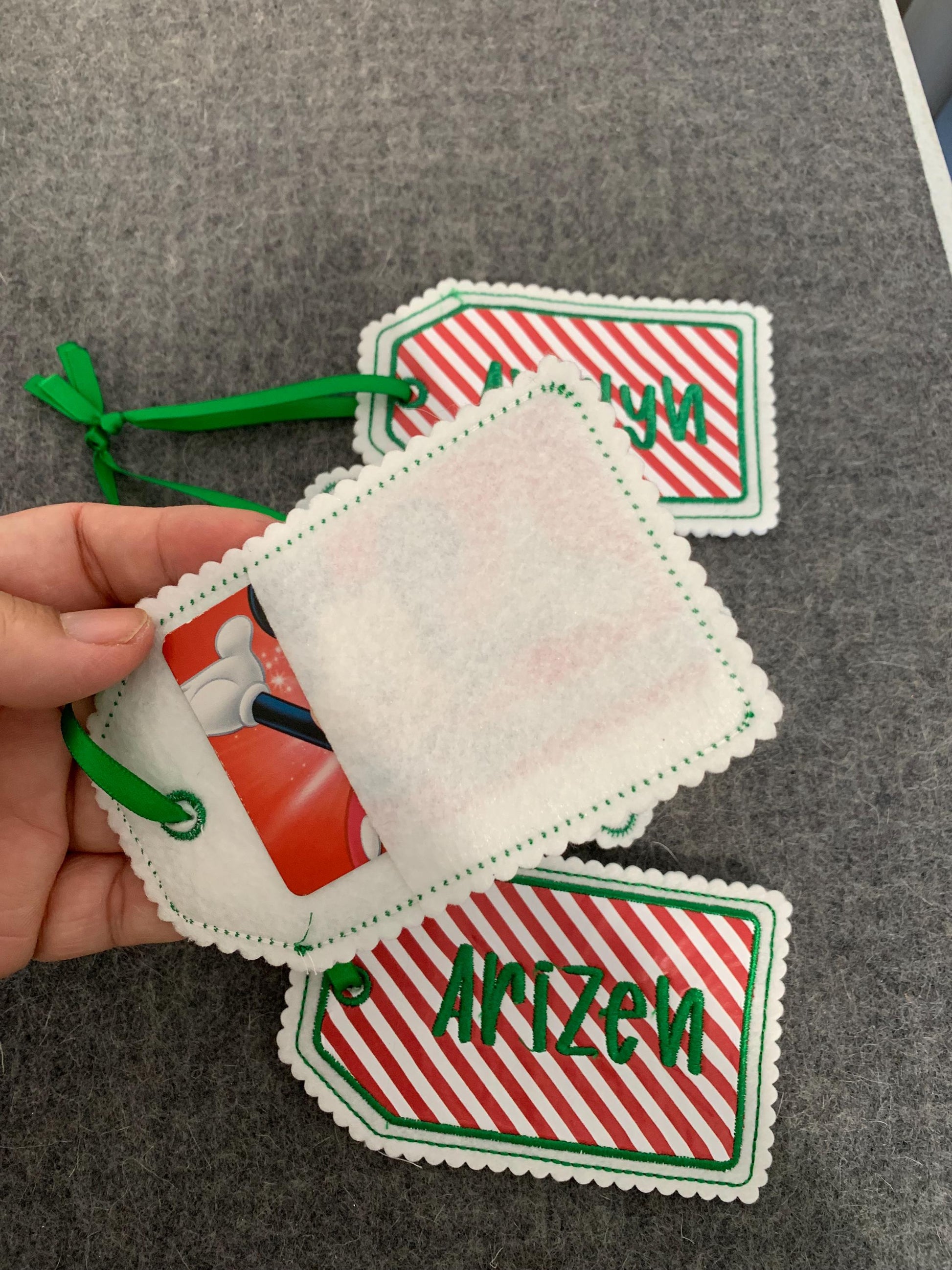 Personalized Embroidered Christmas Gift Tags – Felt Name Tag – Personalized Gift Tags Holiday Decor