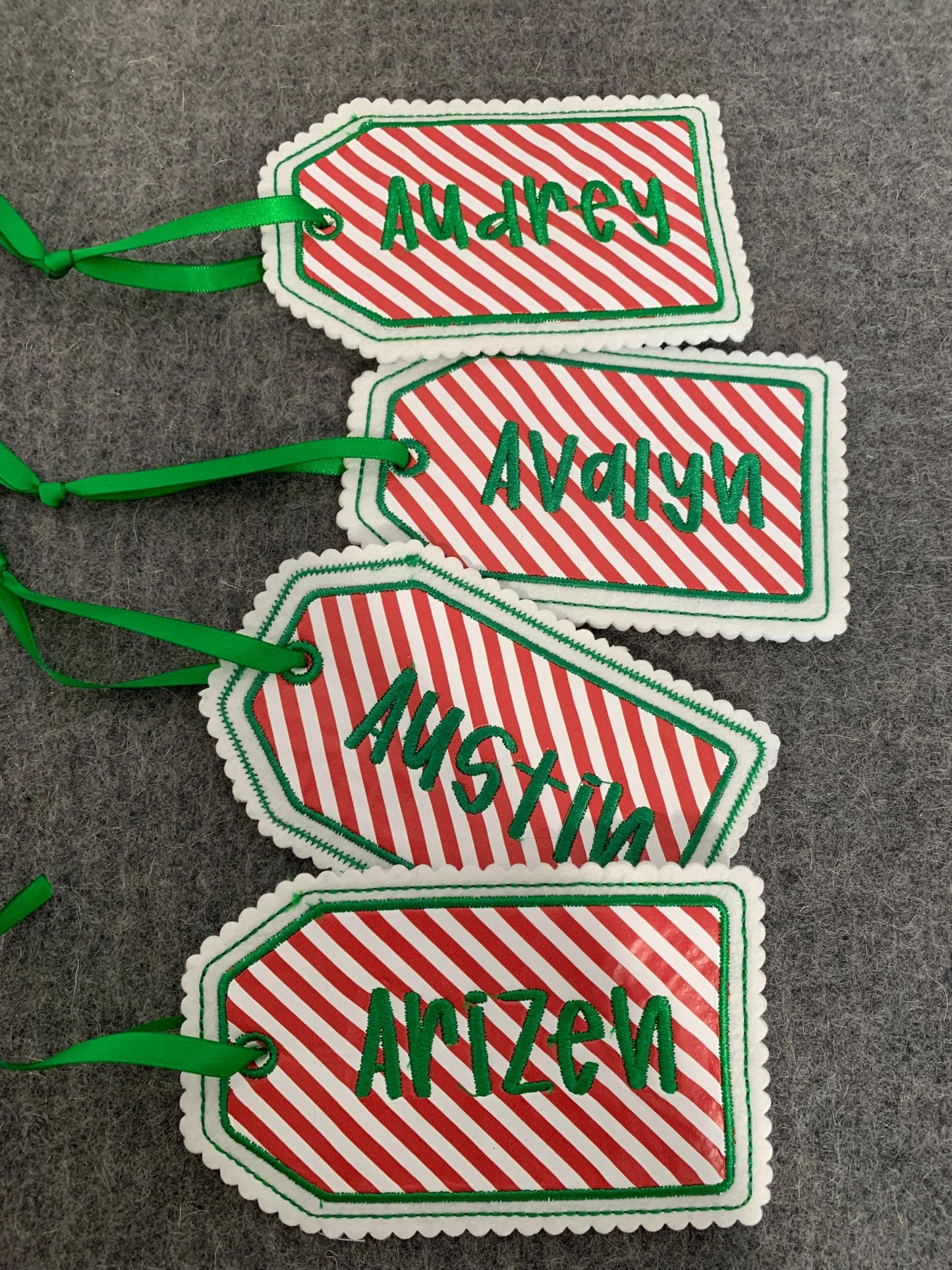 Personalized Embroidered Christmas Gift Tags – Felt Name Tag – Personalized Gift Tags Holiday Decor