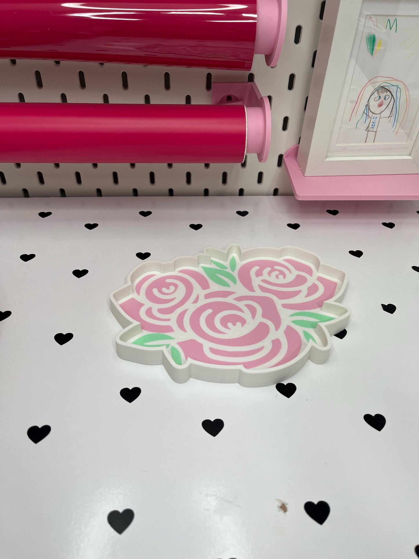 Rose Desk Accessories Bundle – STL & 3MF Files | 3D Print Desk Decor | Digital Download