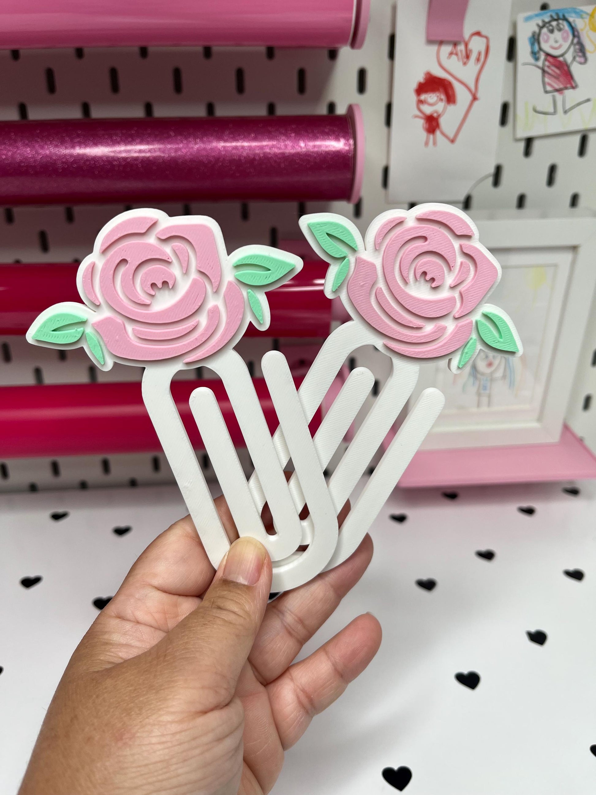 Rose Desk Accessories Bundle – STL & 3MF Files | 3D Print Desk Decor | Digital Download