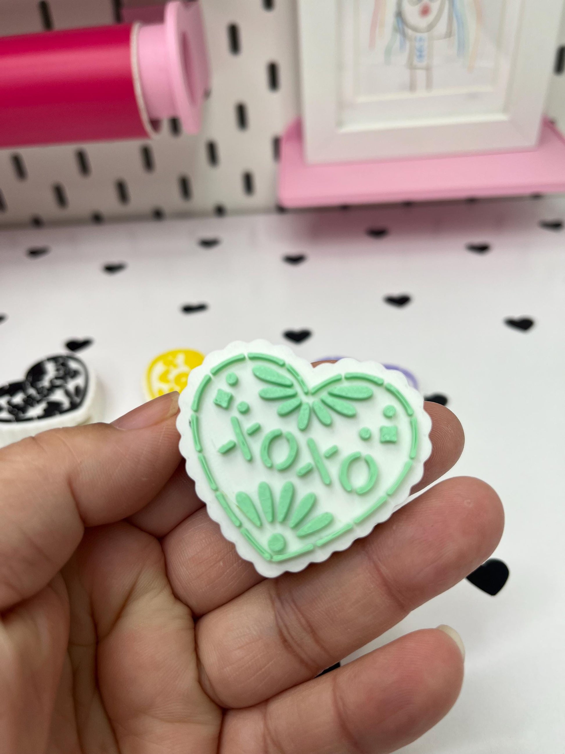 Mexican Heart Straw Toppers with Scalloped Edges – STL and 3MF Files | 8mm & 10mm Straw Holes | Digital Download