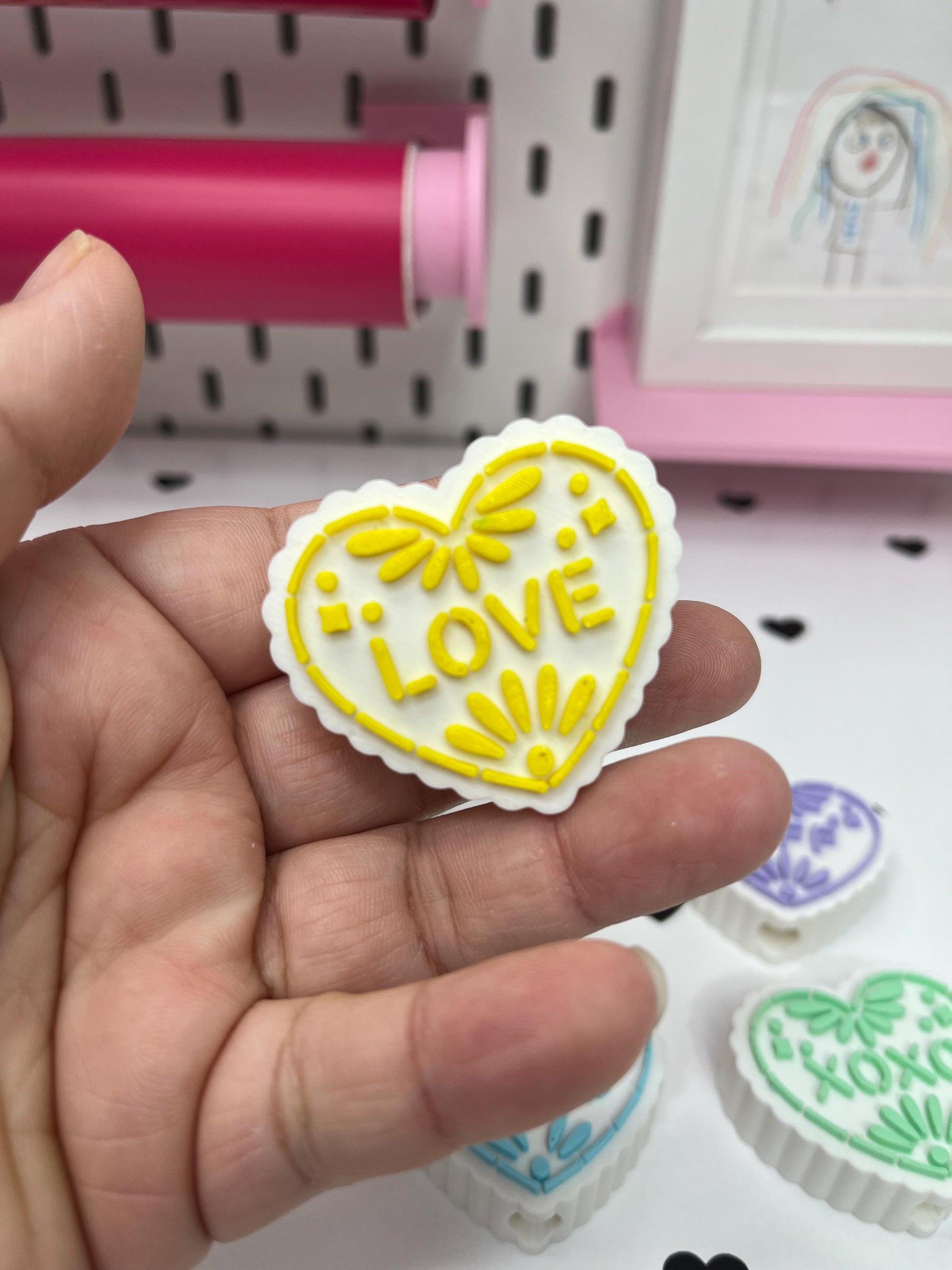 Mexican Heart Straw Toppers with Scalloped Edges – STL and 3MF Files | 8mm & 10mm Straw Holes | Digital Download
