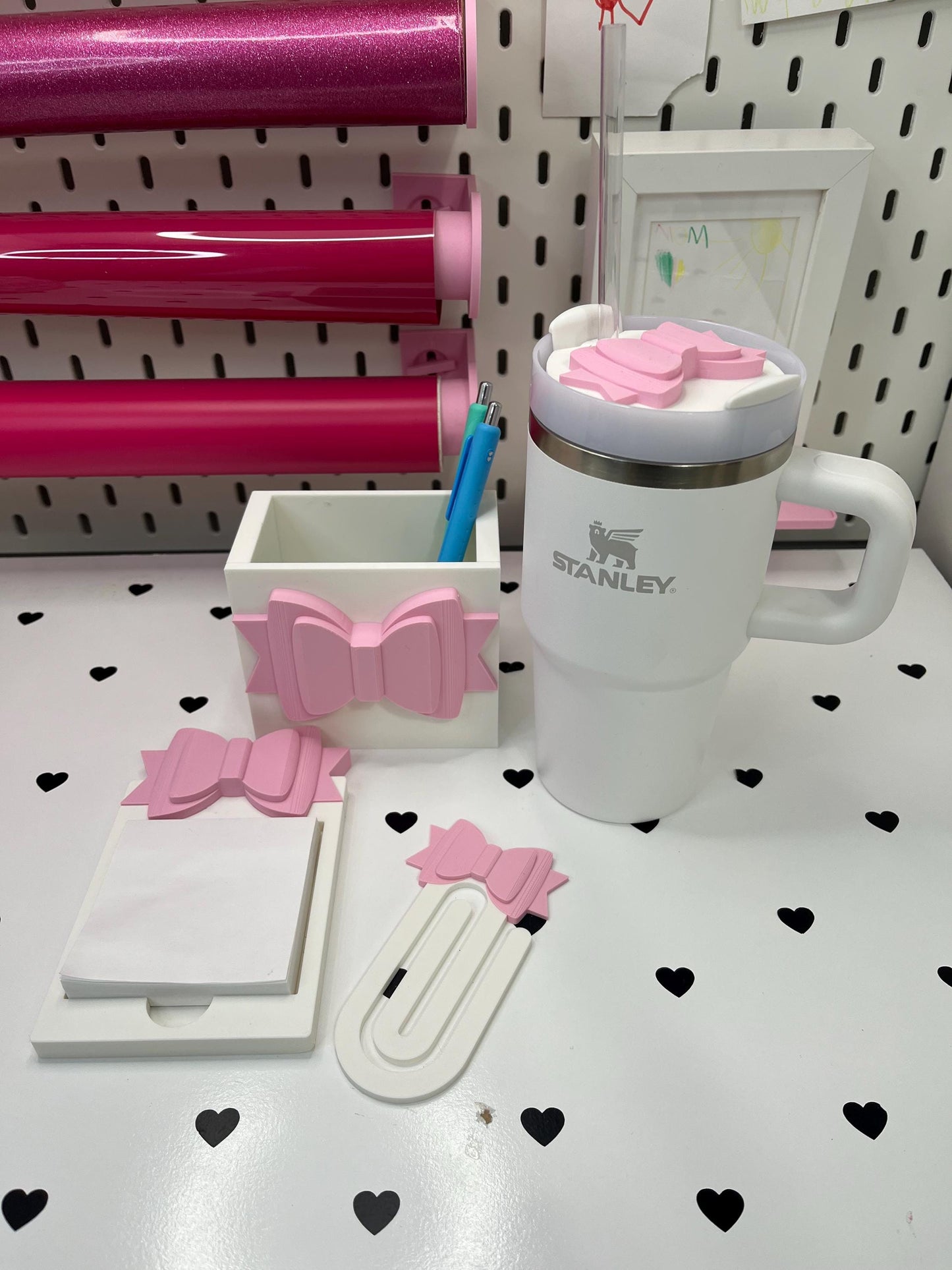 Bow Desk Accessories Bundle – STL & 3MF Files | 3D Print Desk Decor | Digital Download