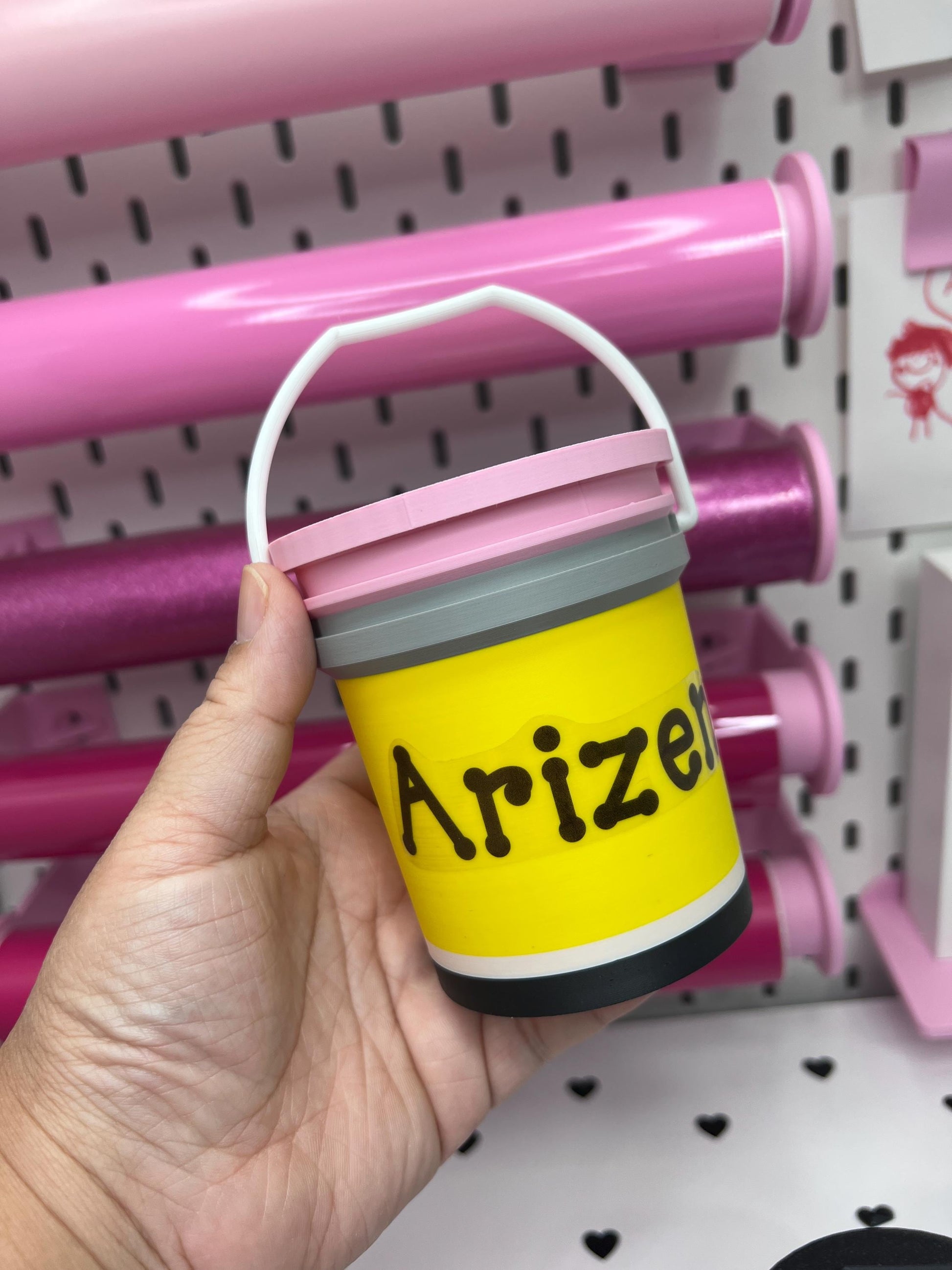 School Supplies Mini Buckets 3MF Files | Pencil | Crayon | Glue and Composition Buckets with Lids | Digital Download | Labels Included