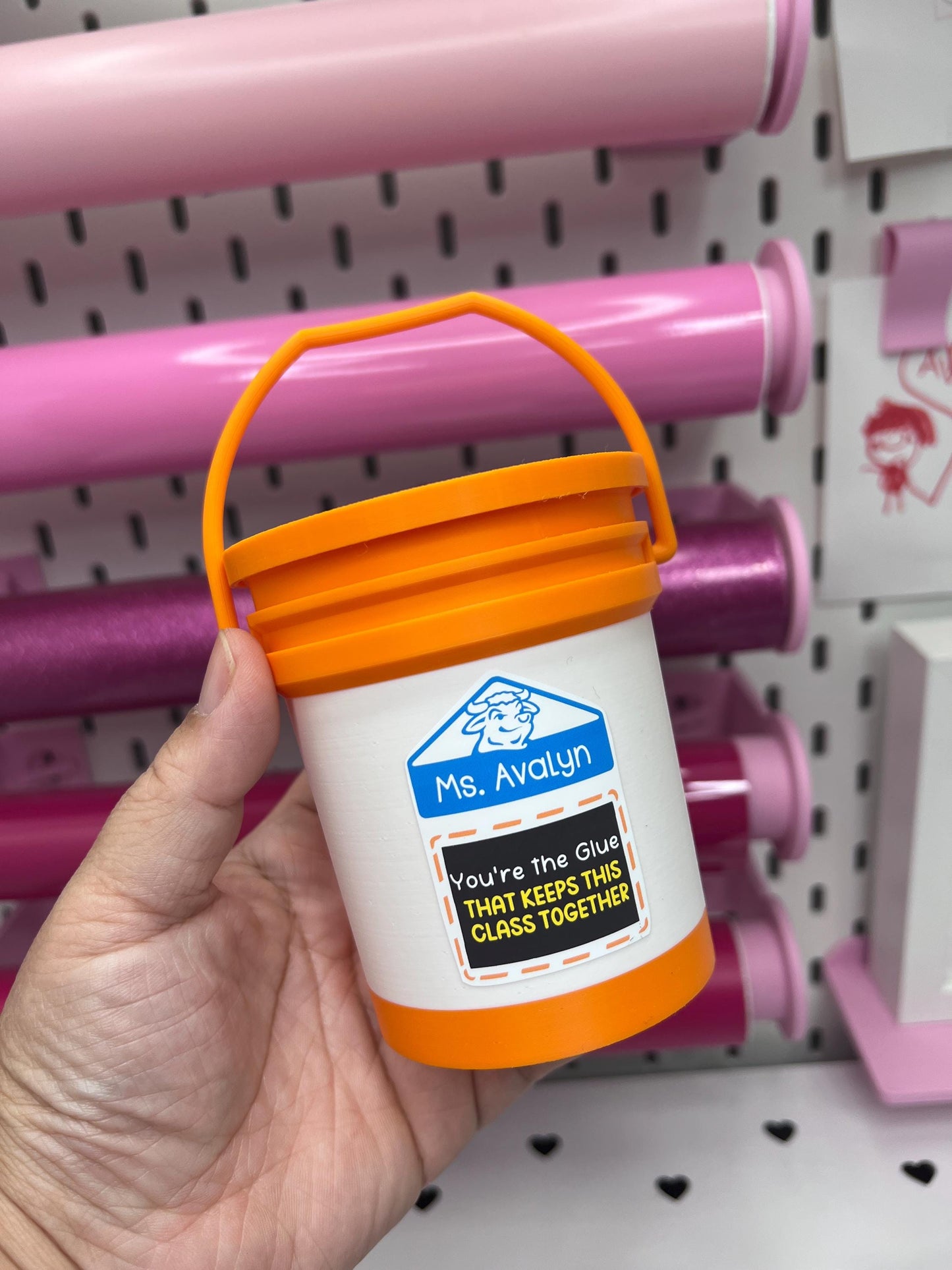 School Supplies Mini Bucket with Lids | Choose from Pencil, Crayon, Glue and Composition Buckets | Teacher Gift | Desk Decor