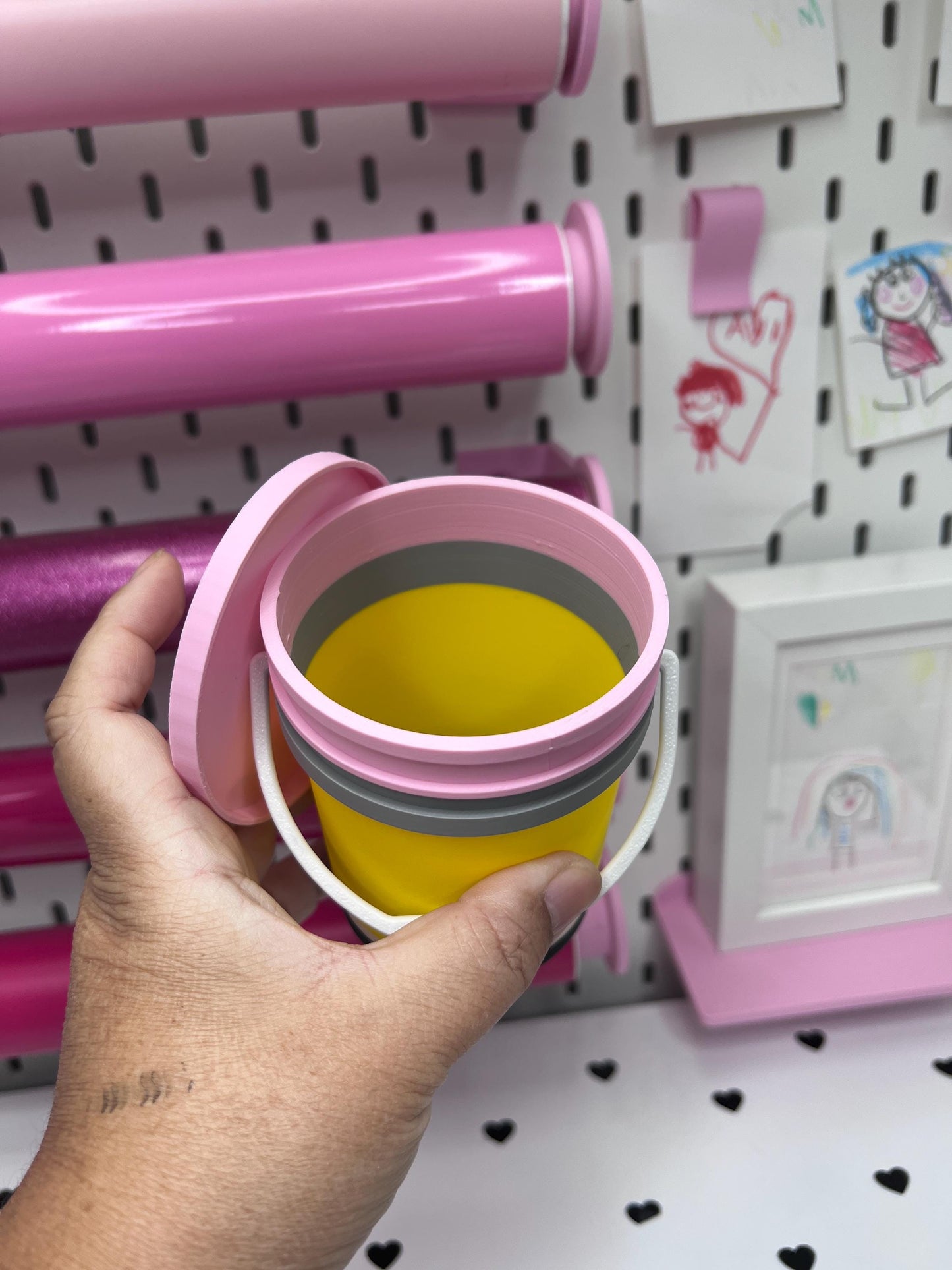 School Supplies Mini Bucket with Lids | Choose from Pencil, Crayon, Glue and Composition Buckets | Teacher Gift | Desk Decor