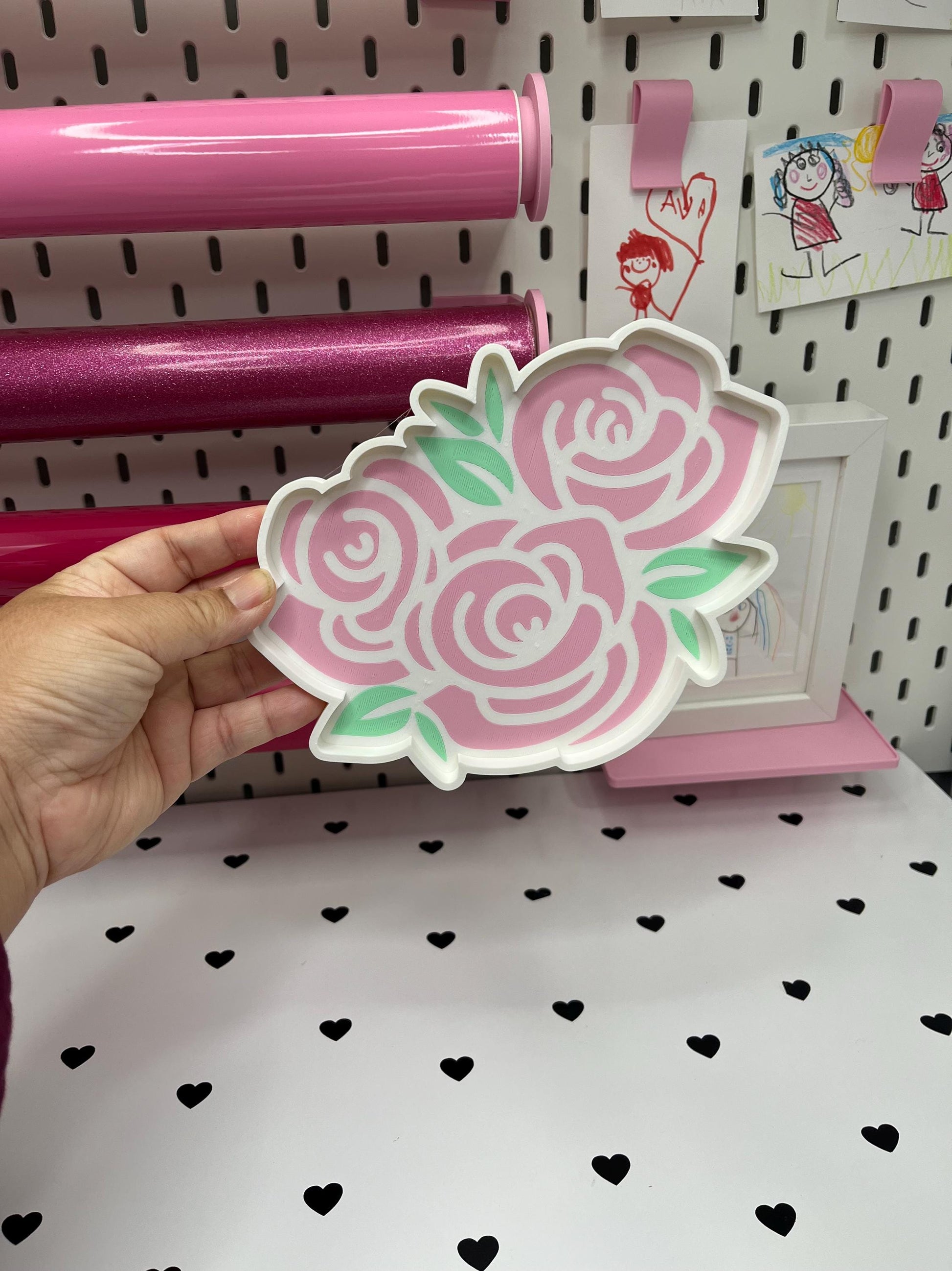 Rose Desk Accessories Bundle – STL & 3MF Files | 3D Print Desk Decor | Digital Download