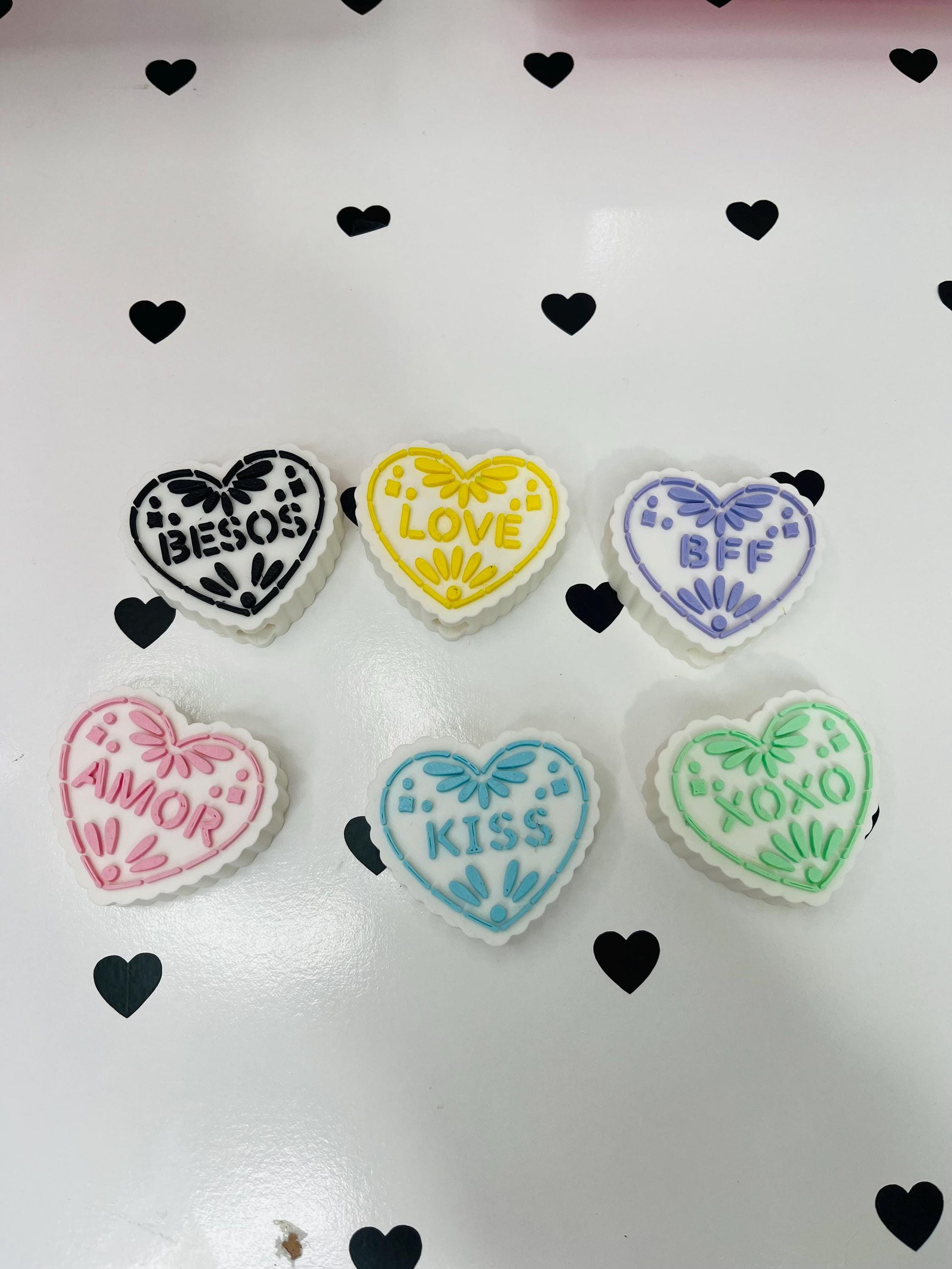 Mexican Heart Straw Toppers with Scalloped Edges – STL and 3MF Files | 8mm & 10mm Straw Holes | Digital Download