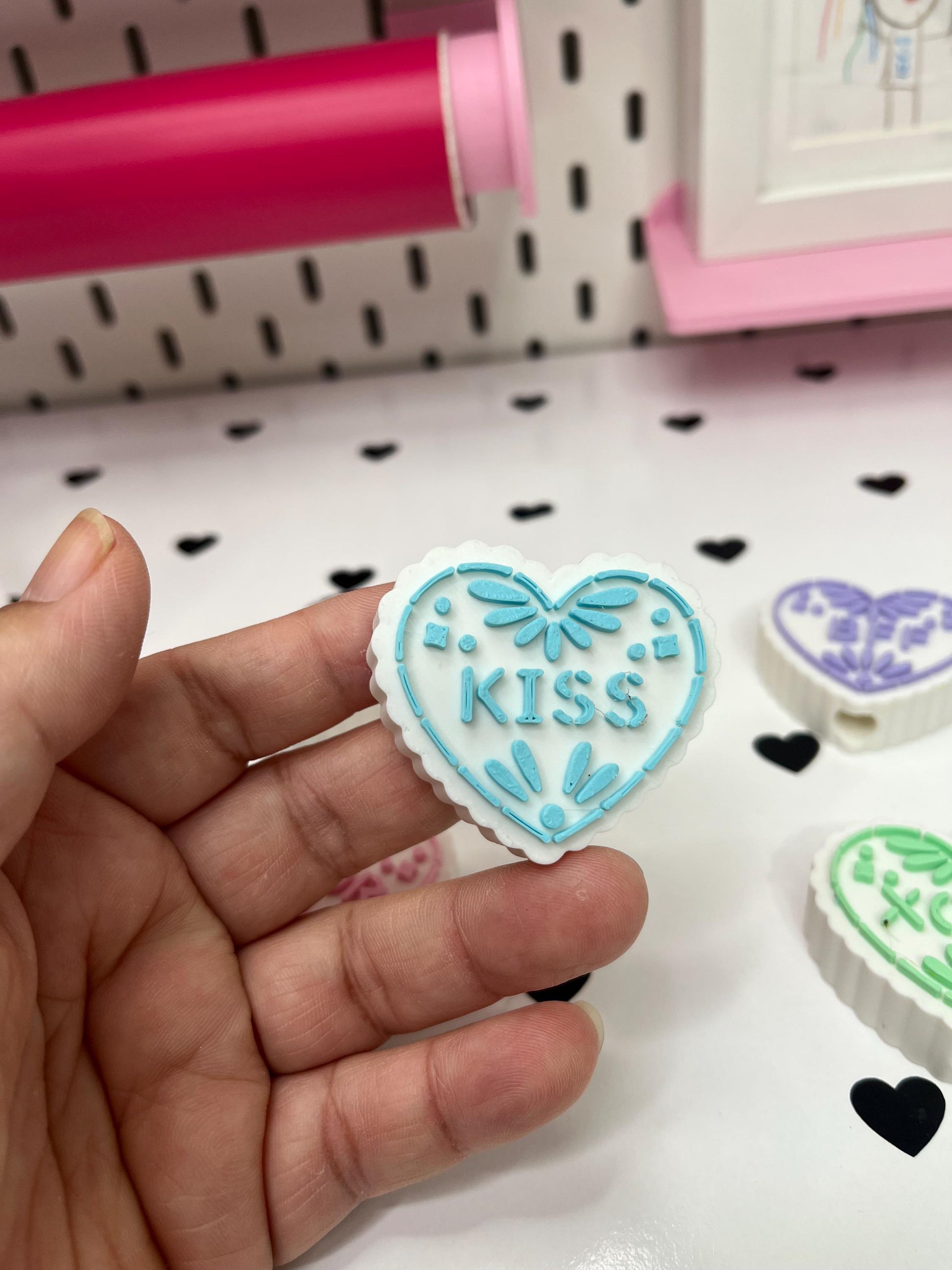Mexican Heart Straw Toppers with Scalloped Edges – STL and 3MF Files | 8mm & 10mm Straw Holes | Digital Download