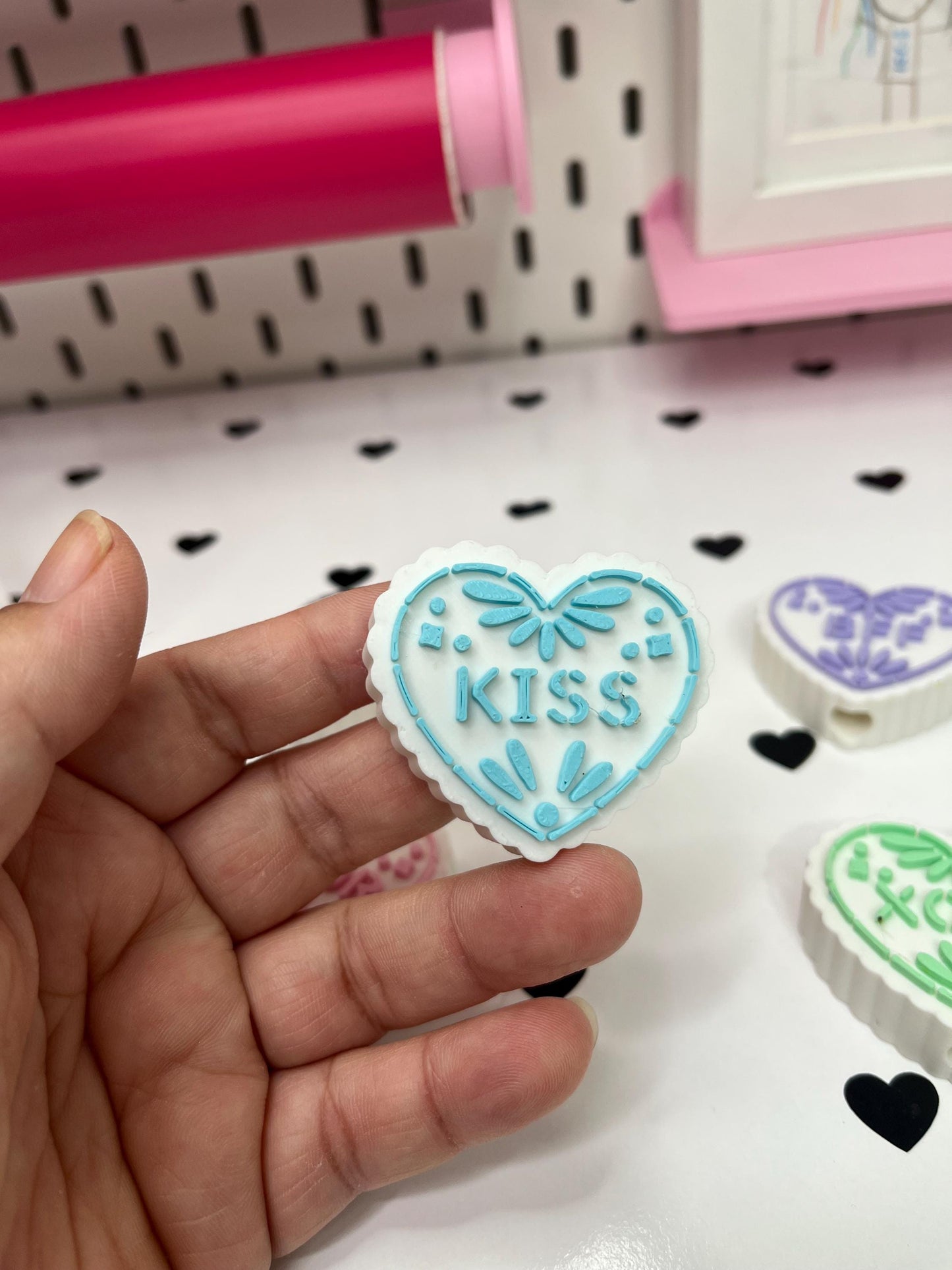 Mexican Heart Straw Toppers with Scalloped Edges – STL and 3MF Files | 8mm & 10mm Straw Holes | Digital Download