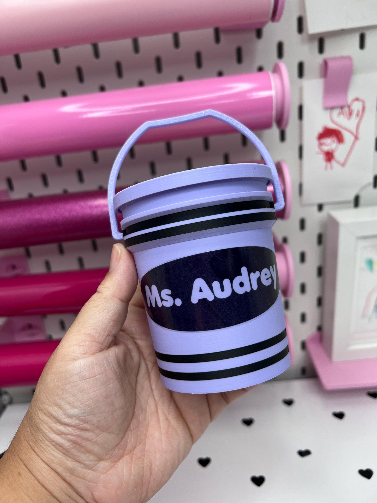 School Supplies Mini Buckets 3MF Files | Pencil | Crayon | Glue and Composition Buckets with Lids | Digital Download | Labels Included